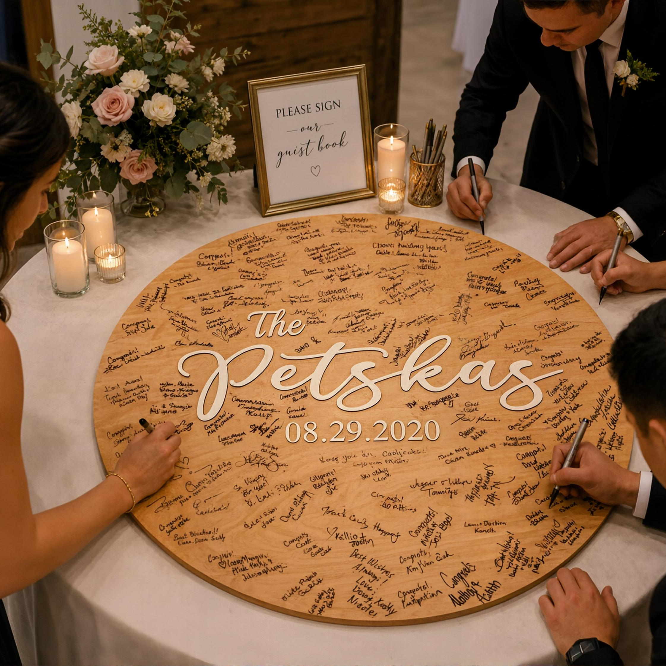 Personalized Wooden Wedding Guest Book Sign
