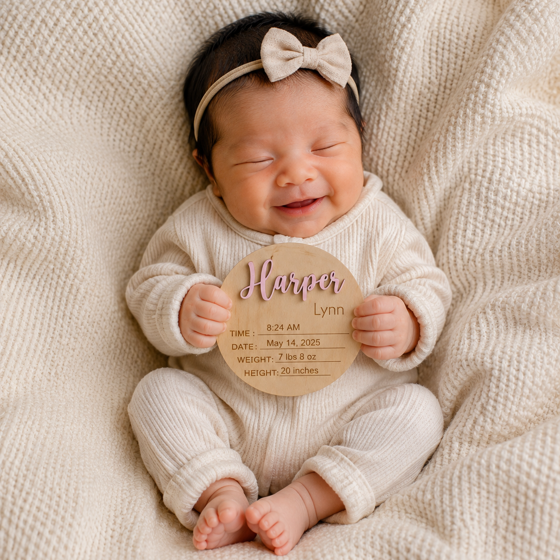 Custom Wooden Baby Announcement Sign