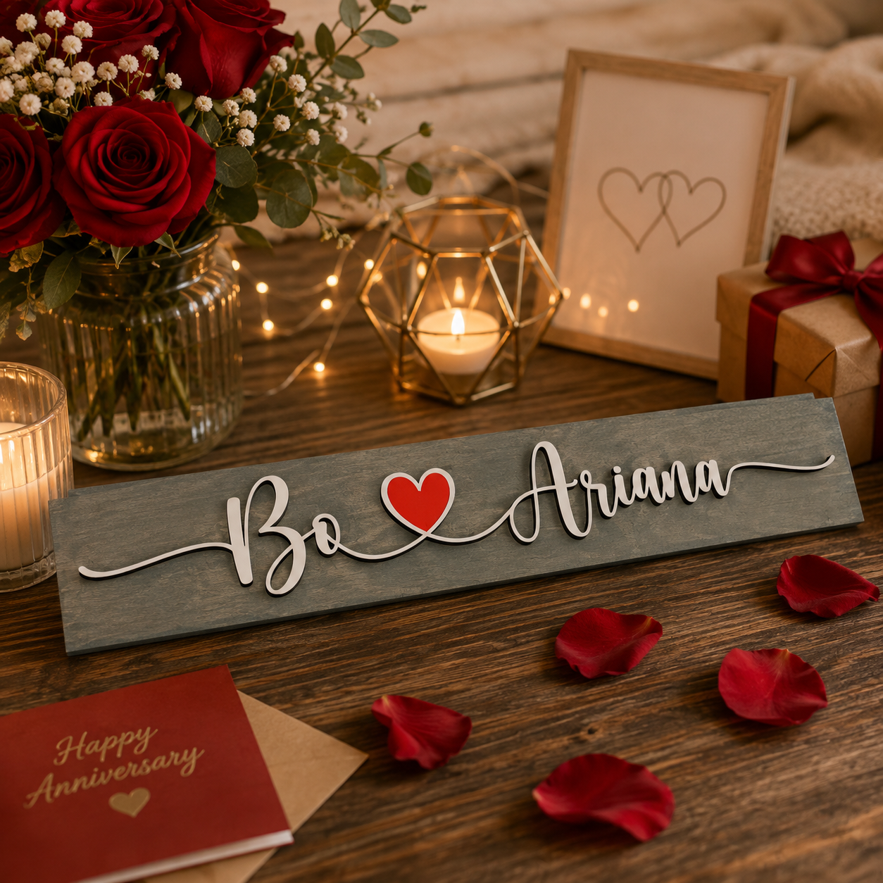 Couples name wooden sign