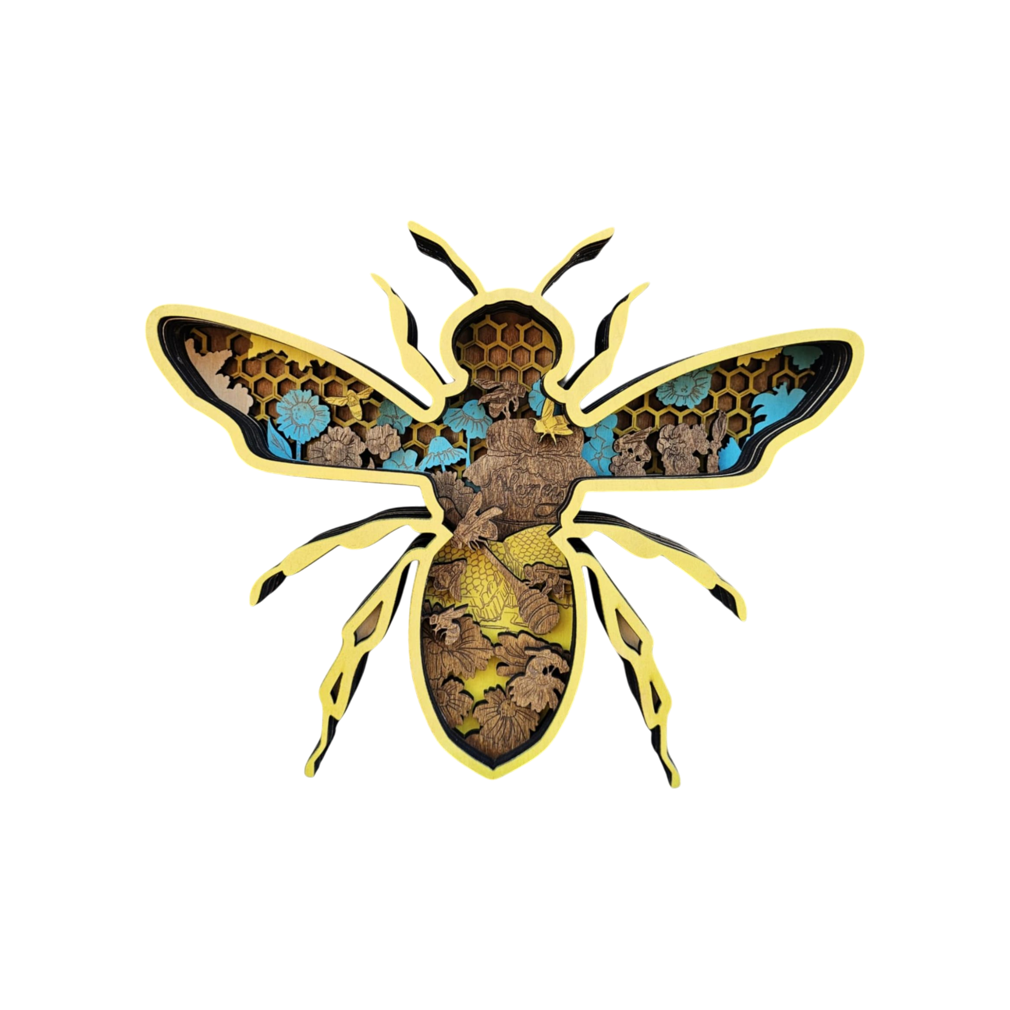 3D Bee Sign Layered Art - Rustiva