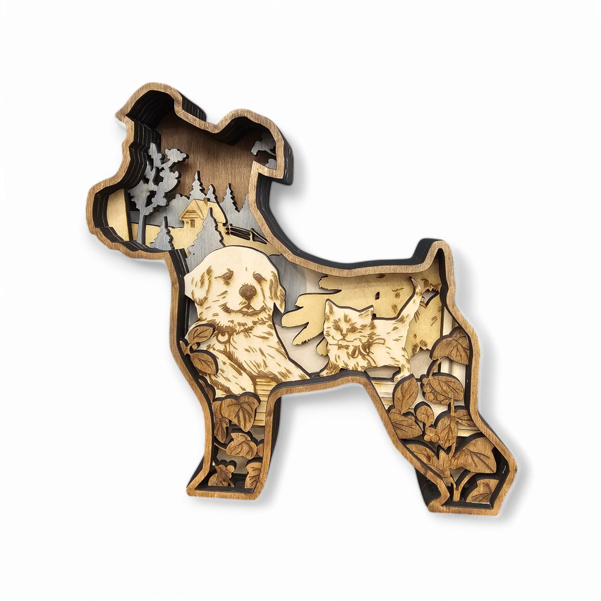 3D Puppy Sign Layered Art - Rustiva