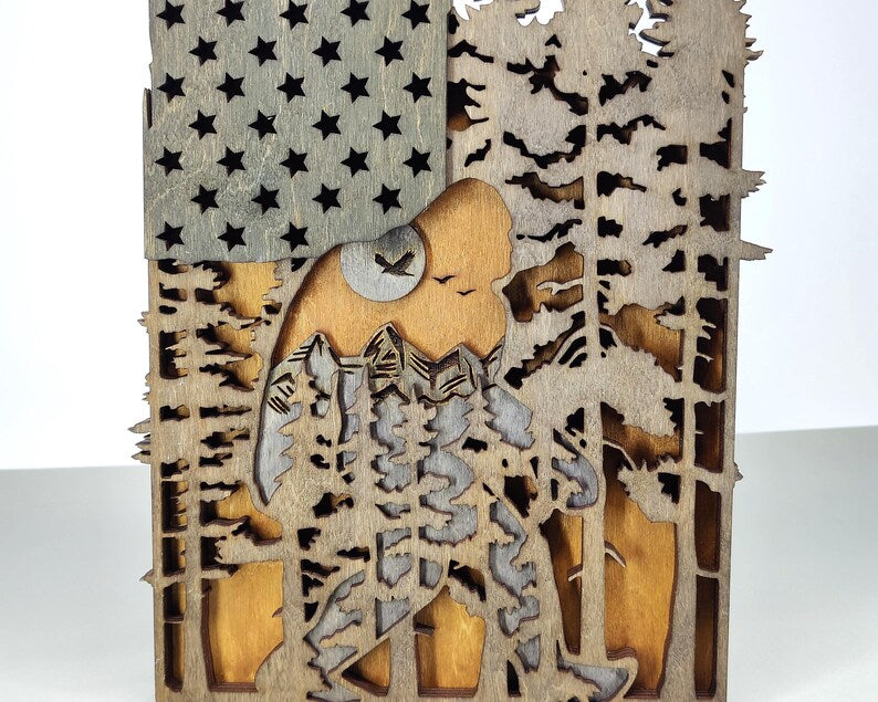 3D American Flag Bigfoot