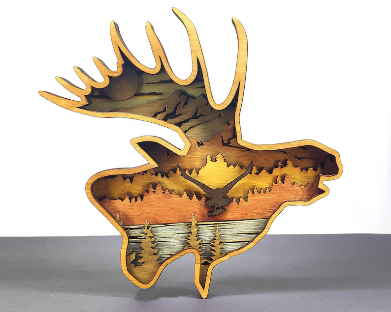 3D Moose Head - Rustiva