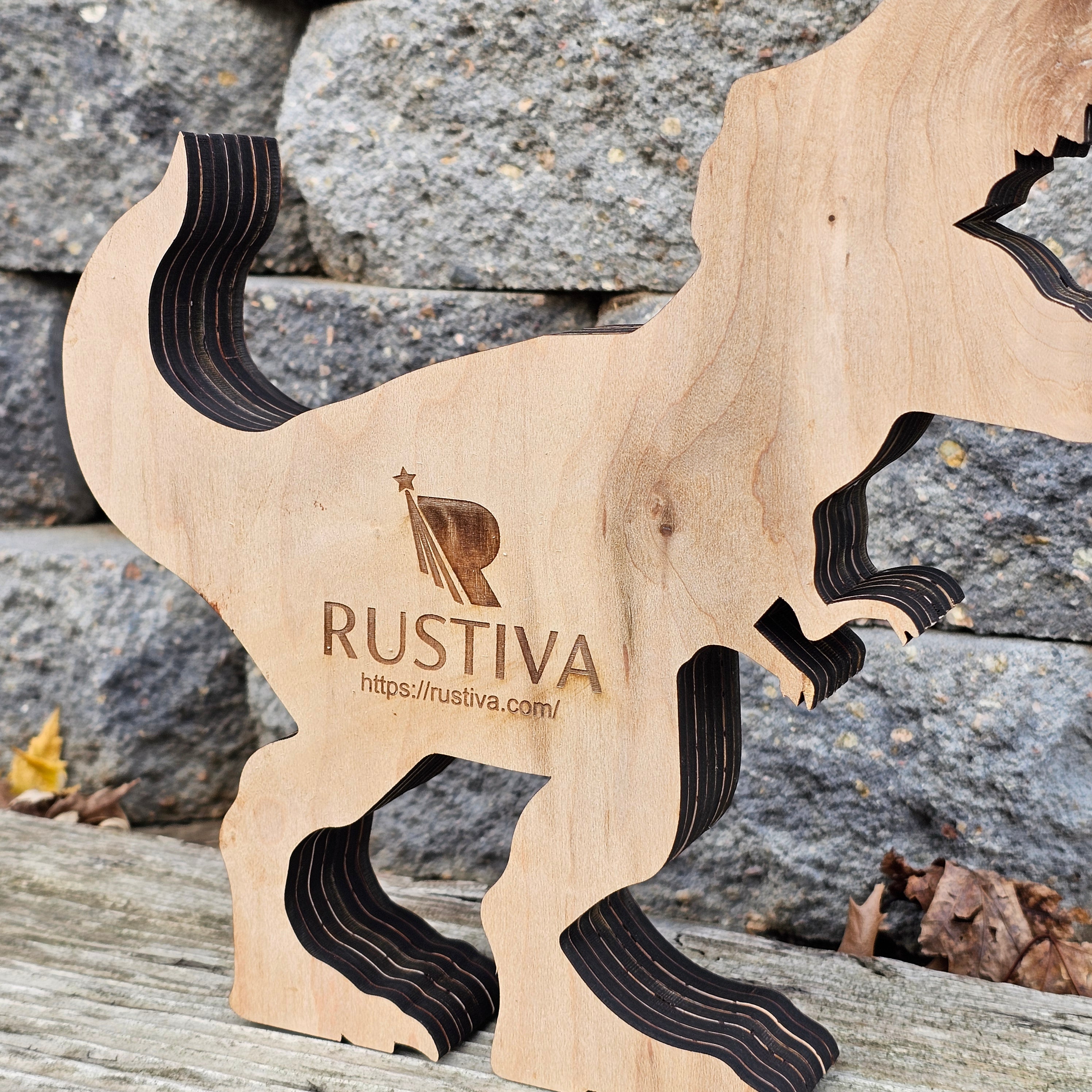 3D Tyrannosaurus Rex Sign Layered Art - Rustiva