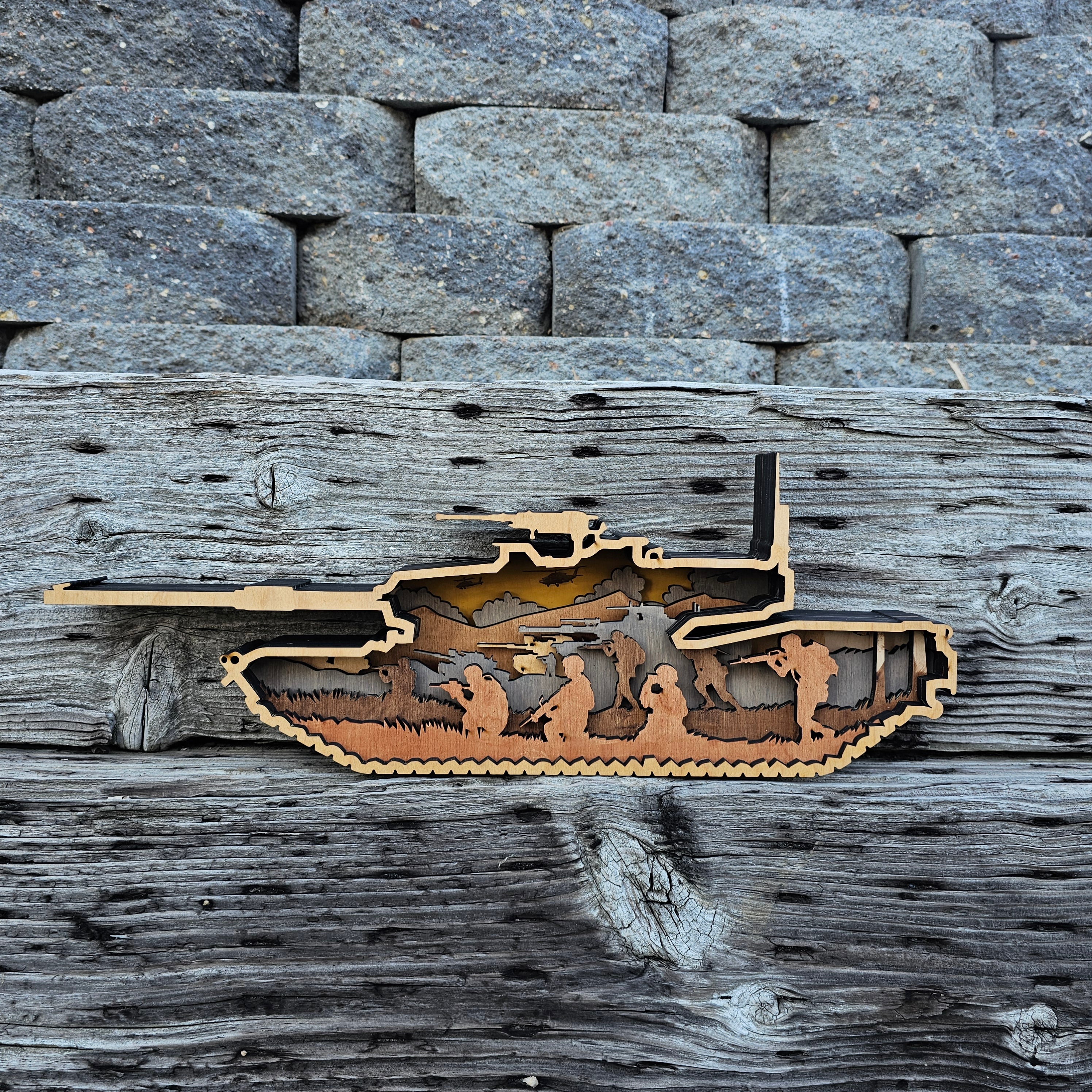 3D Tank Sign Layered Art - Rustiva