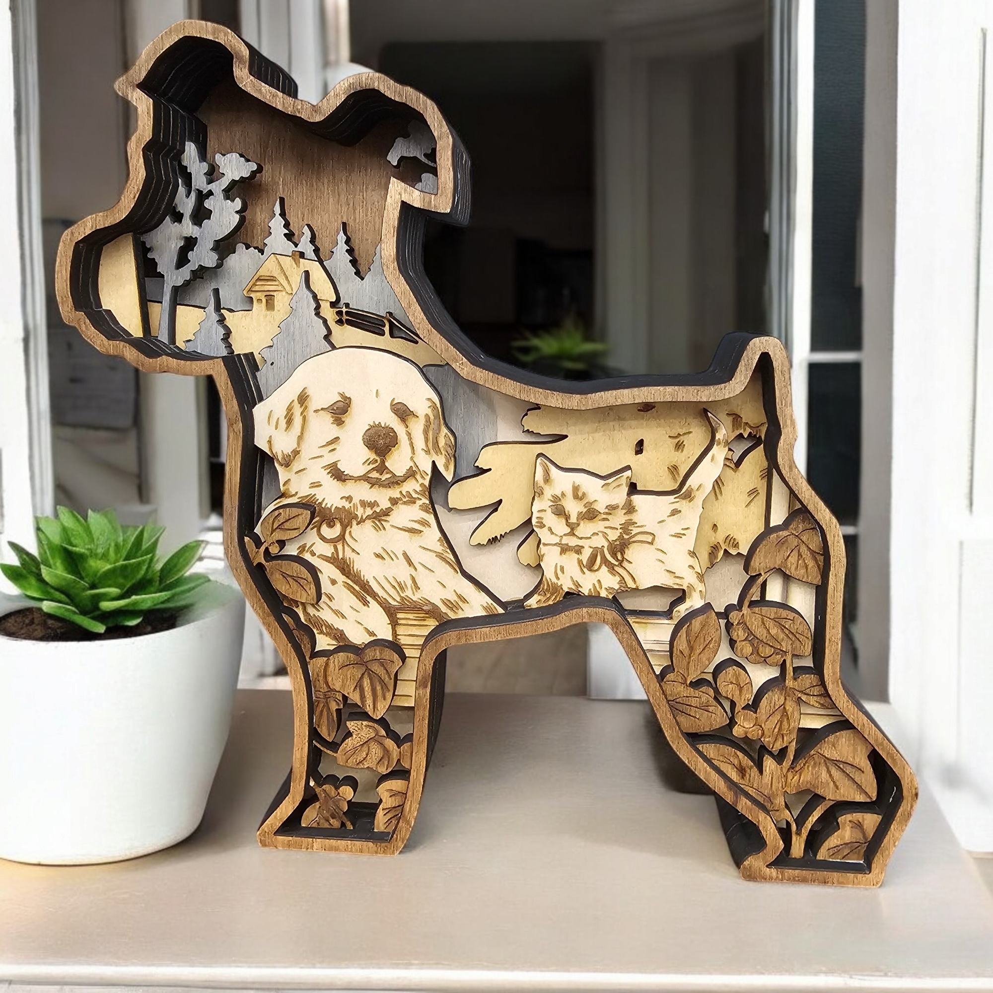 3D Puppy Sign Layered Art - Rustiva