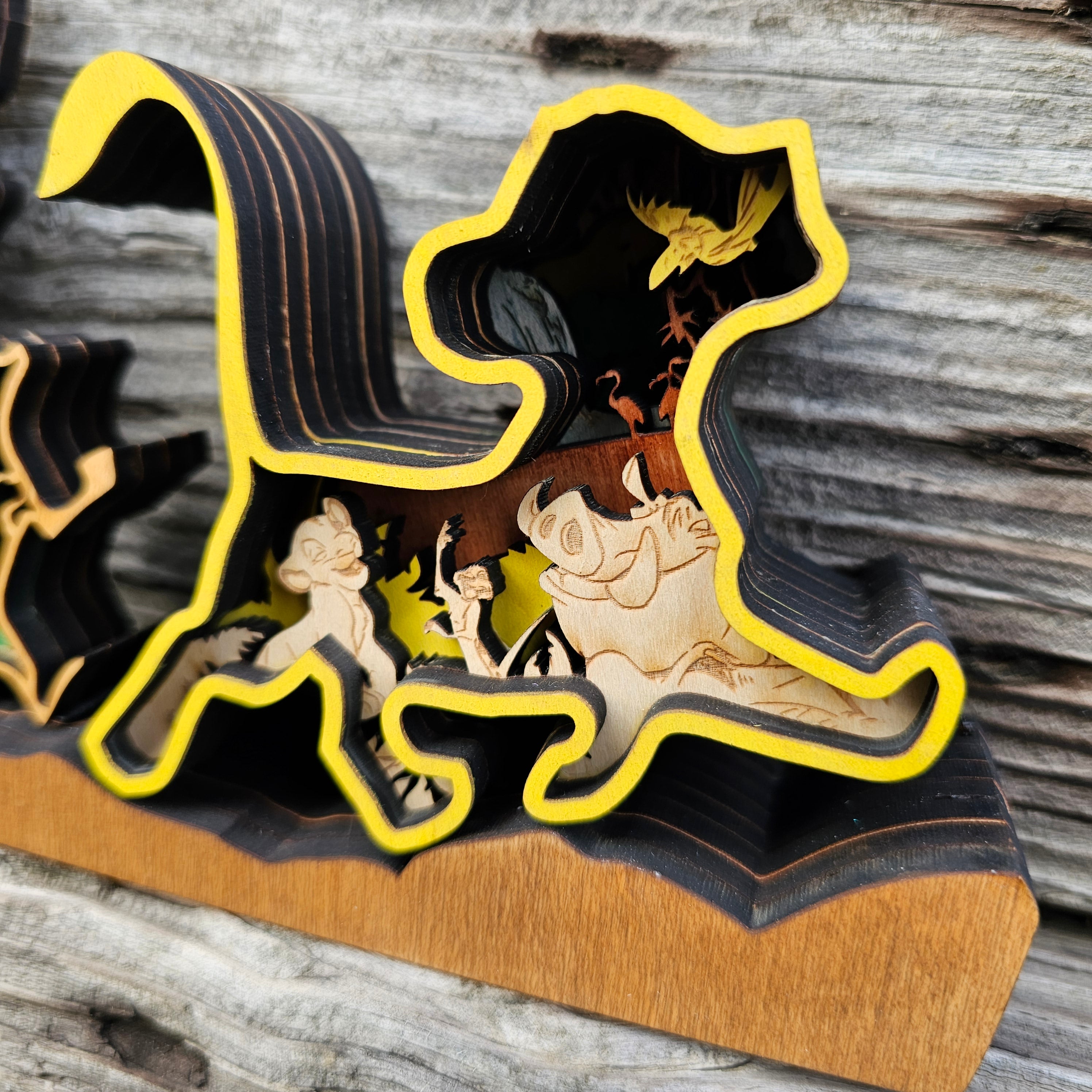 3D Lion Sign Layered Art - Rustiva