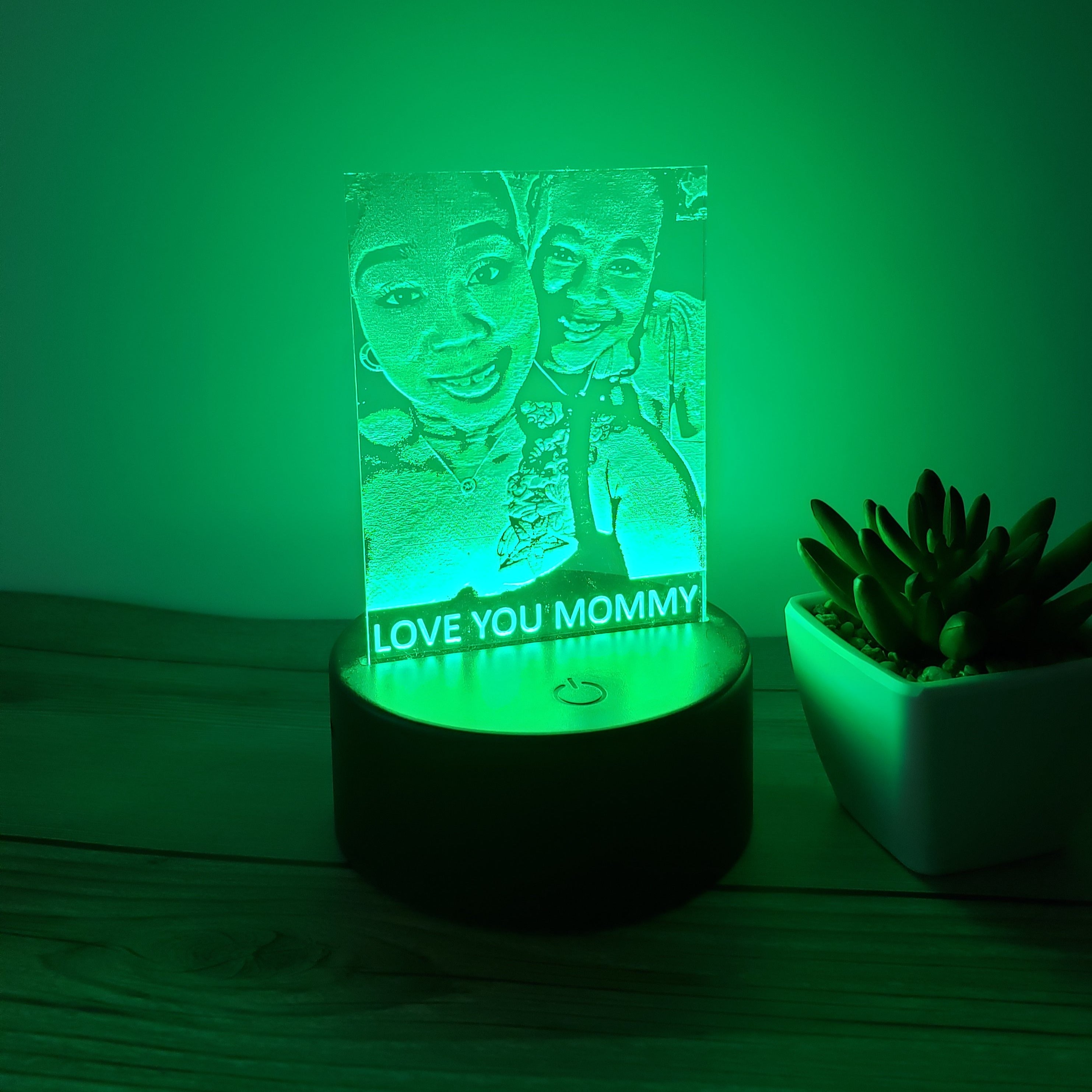 Personalized Photo 3D LED Night Lamp + Remote Control + Engraved image Acrylic - Semper-KIK