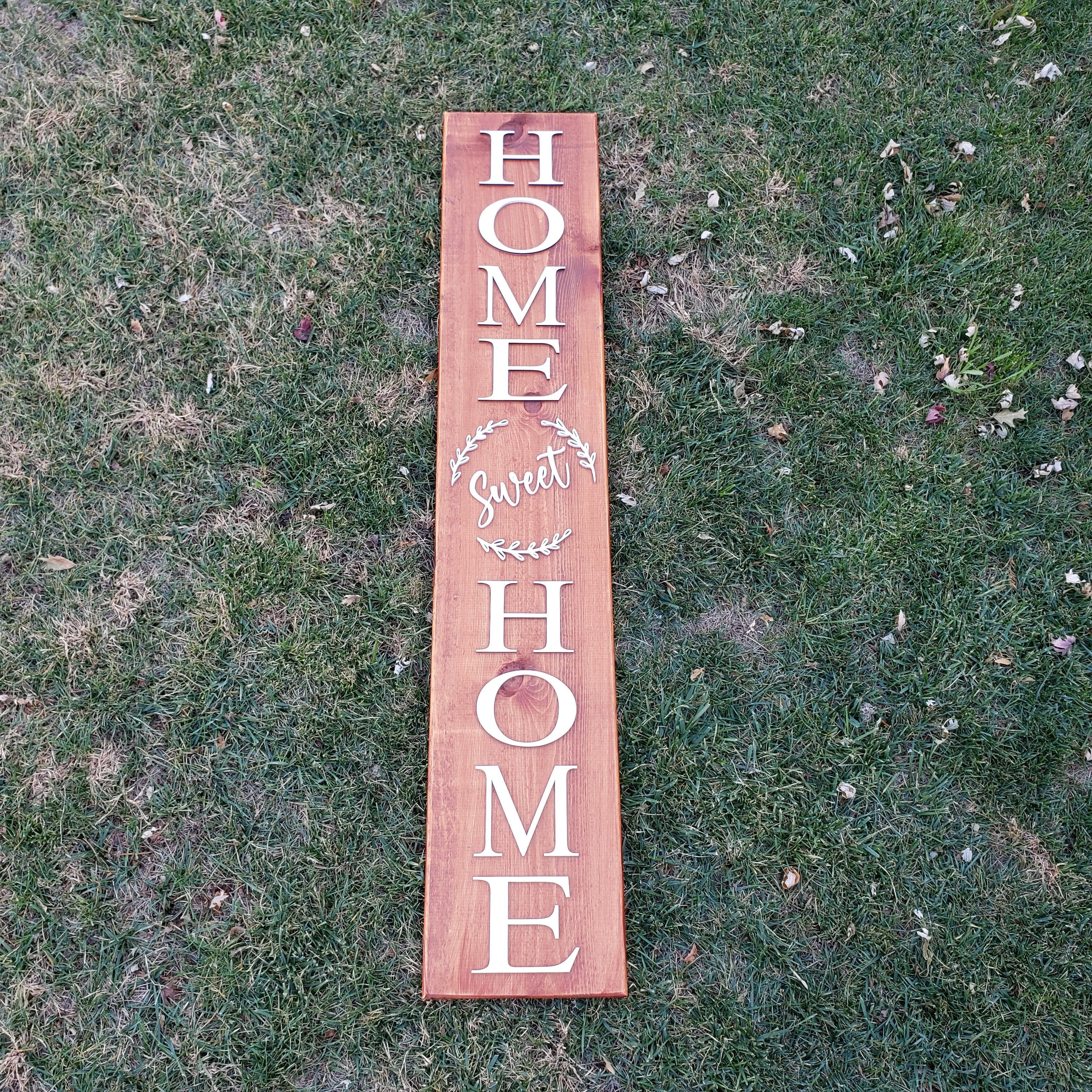 Welcome Sign for Front Porch with 3D Laser Cut Letters - 5ft Reversible - Semper-KIK