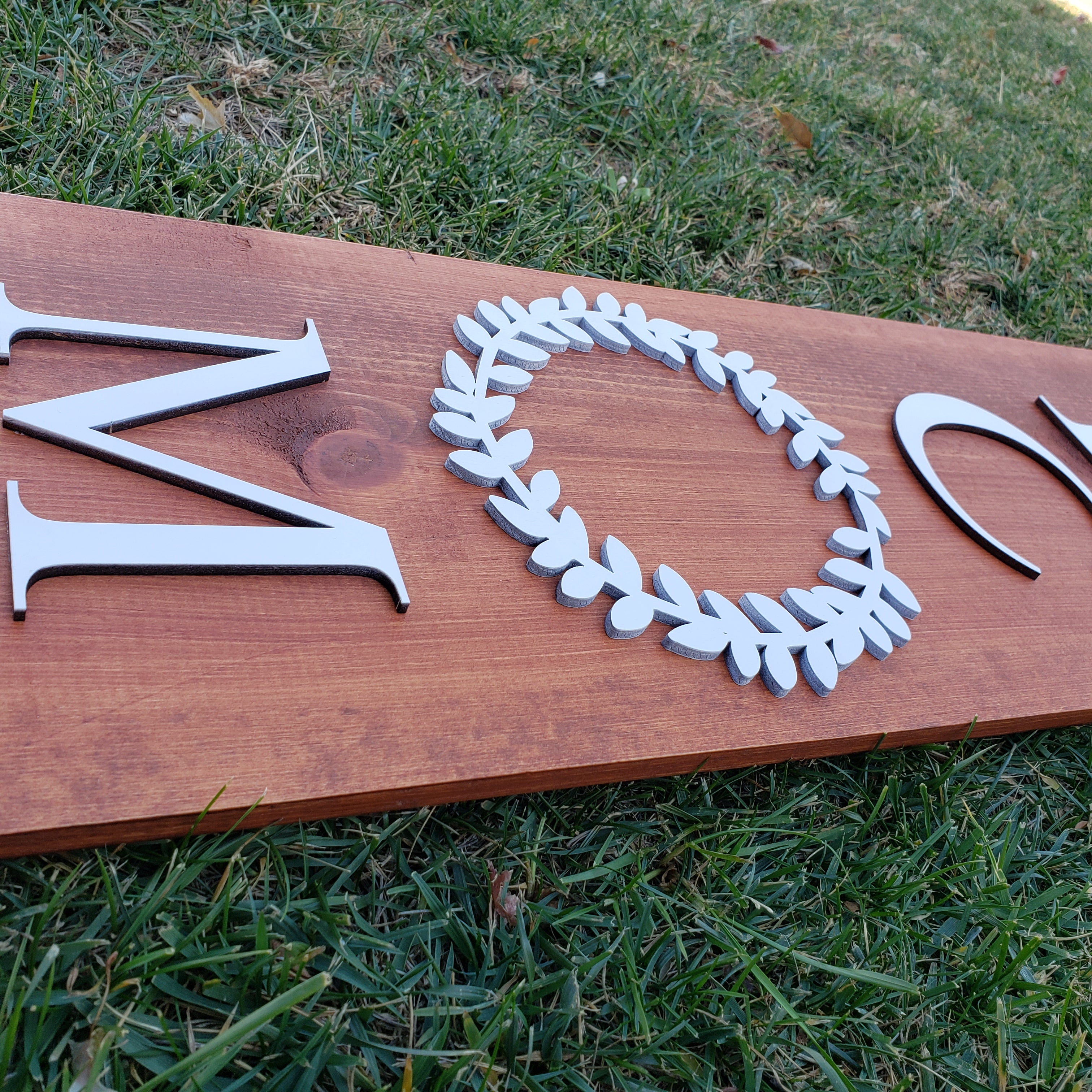 Welcome Sign for Front Porch with 3D Laser Cut Letters - 5ft Reversible - Semper-KIK