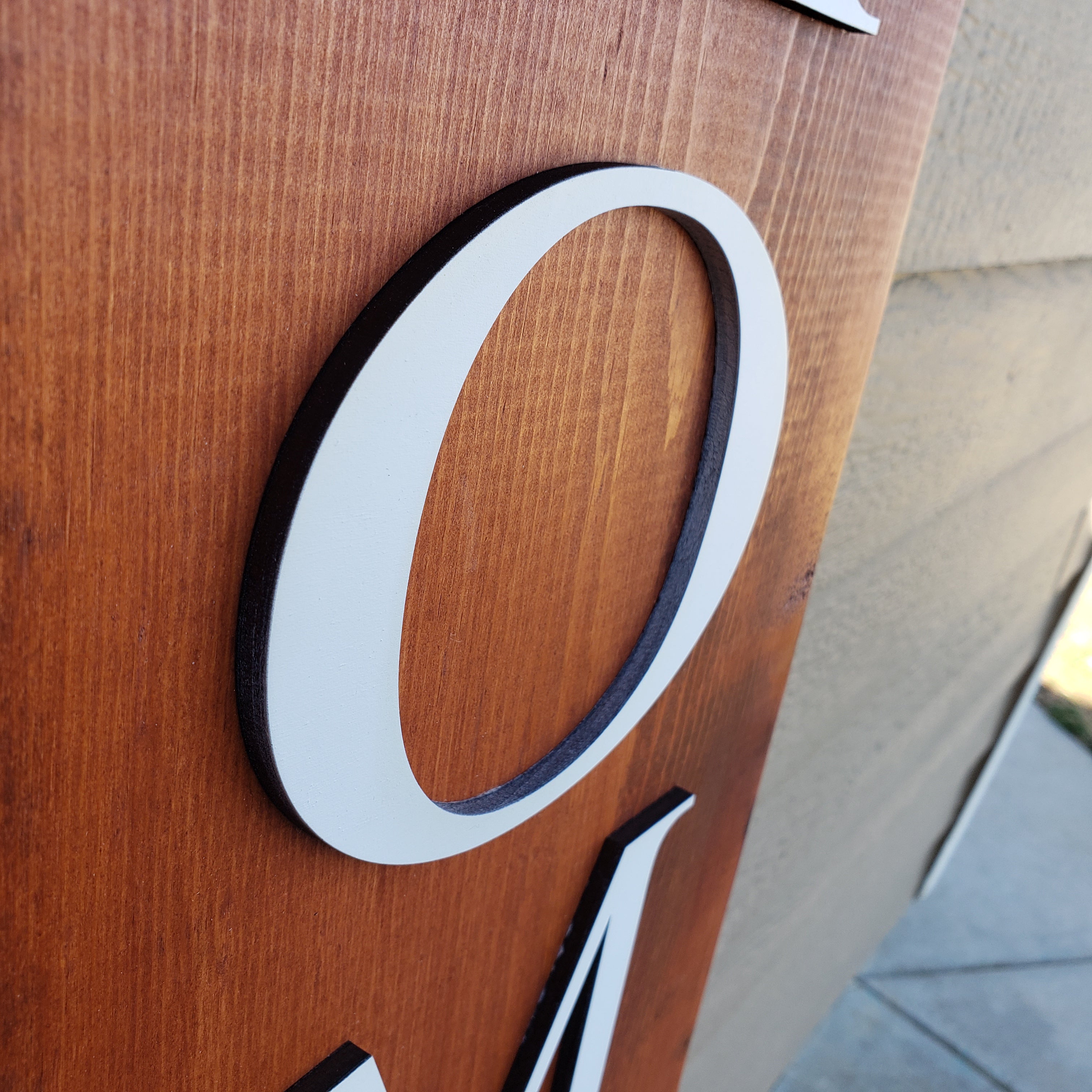 Welcome Sign for Front Porch with 3D Laser Cut Letters - 5ft Reversible - Semper-KIK