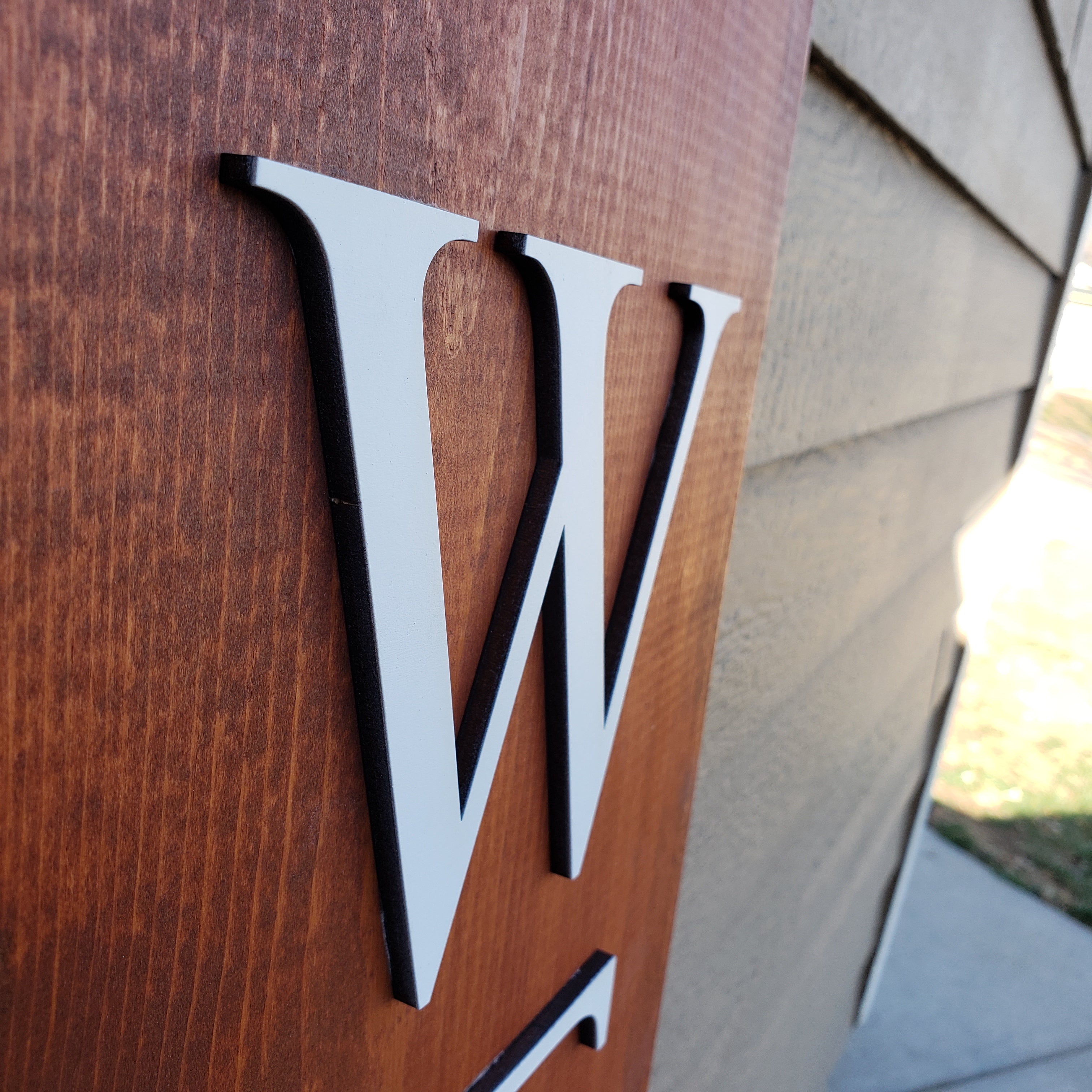 Welcome Sign for Front Porch with 3D Laser Cut Letters - 5ft Reversible - Semper-KIK