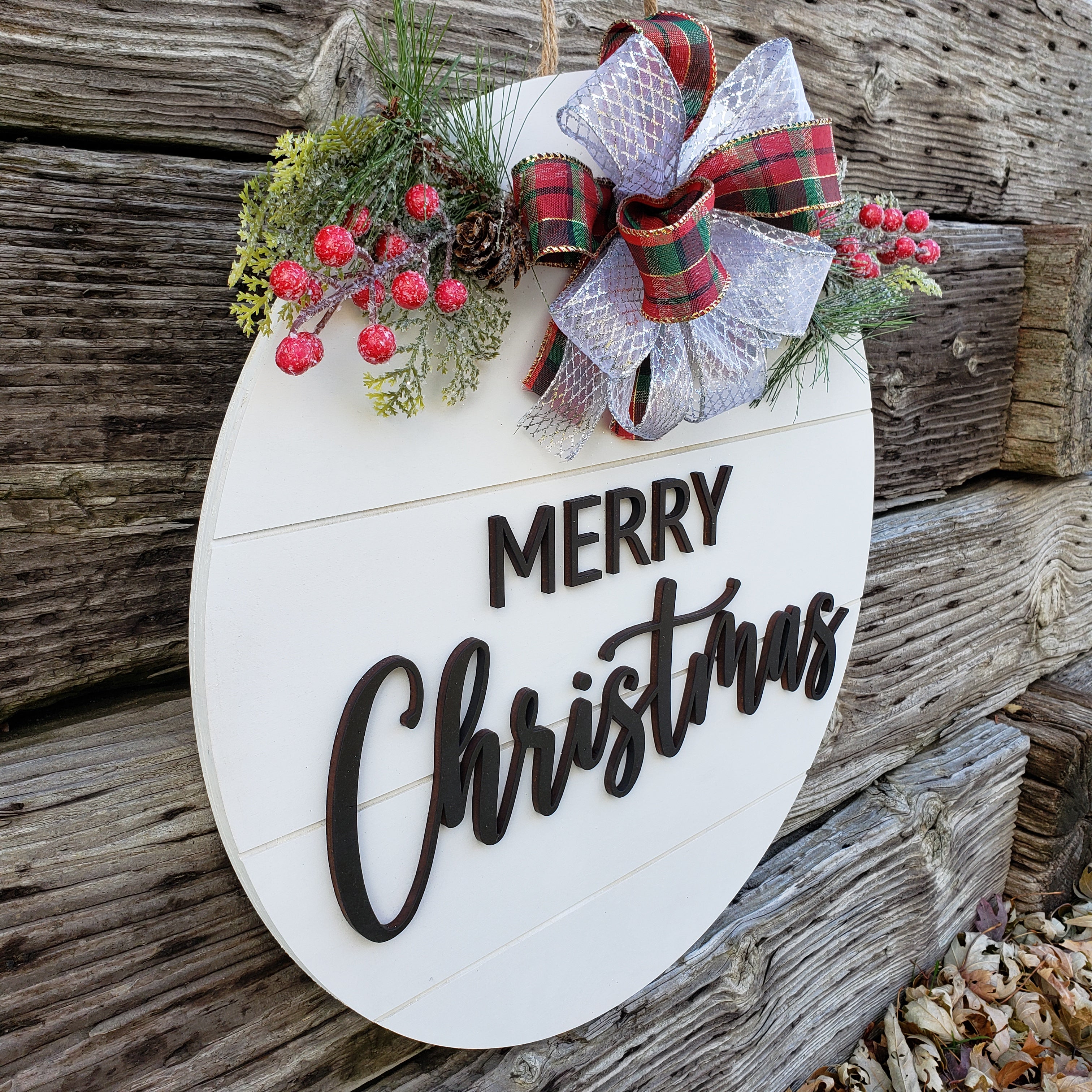 Merry Christmas Wooden Door Hanger - Semper-KIK