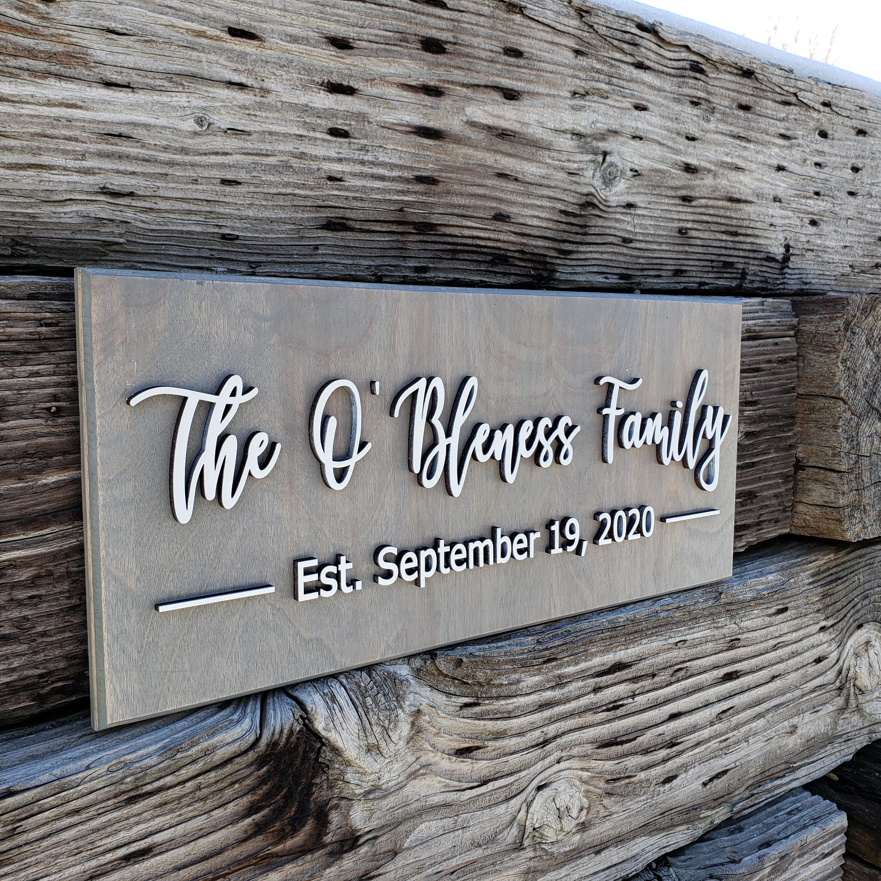 Last Name Sign | Custom Sign | Established Sign | Personalized Rustic Gift | Wedding Gift | - Semper-KIK