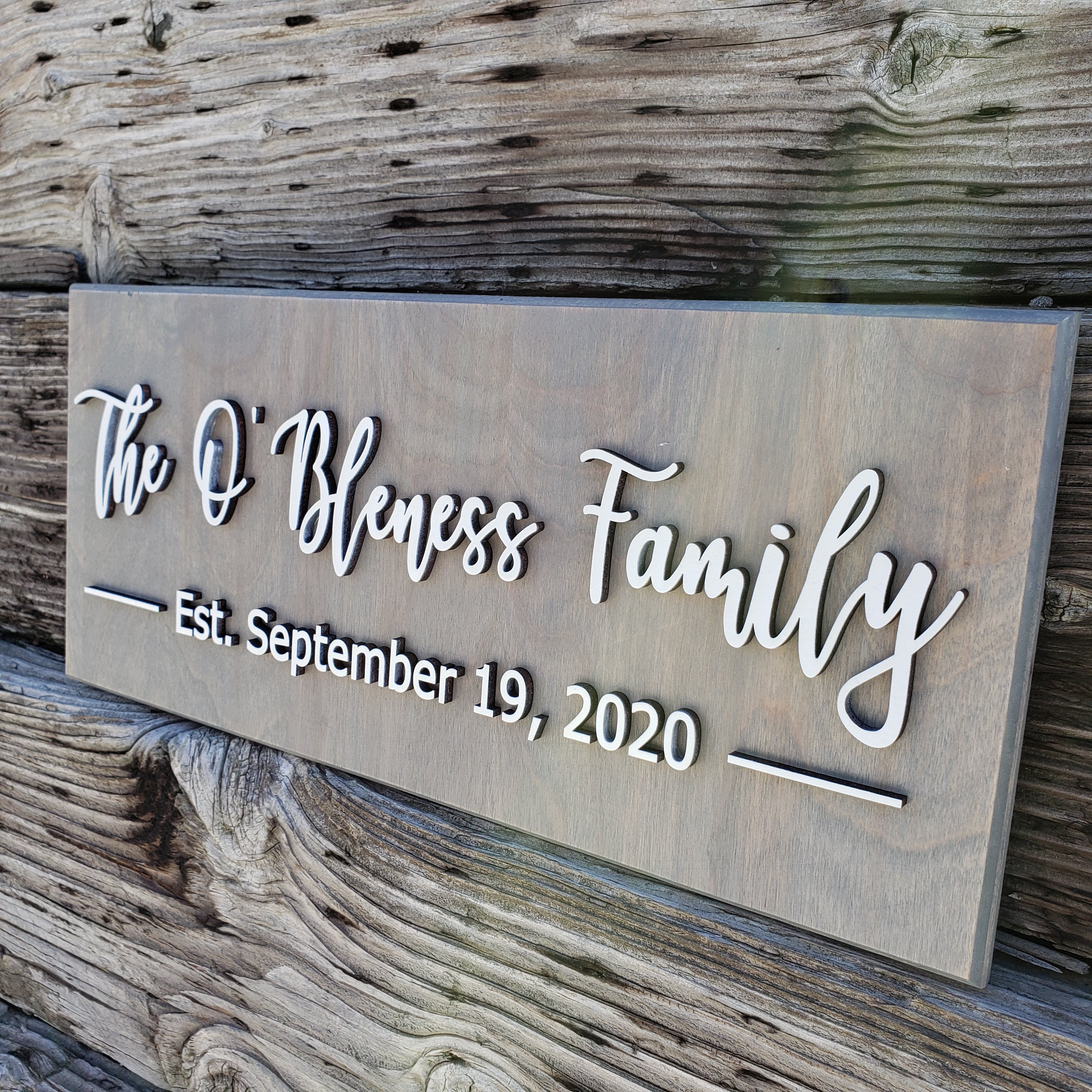 Last Name Sign | Custom Sign | Established Sign | Personalized Rustic Gift | Wedding Gift | - Semper-KIK