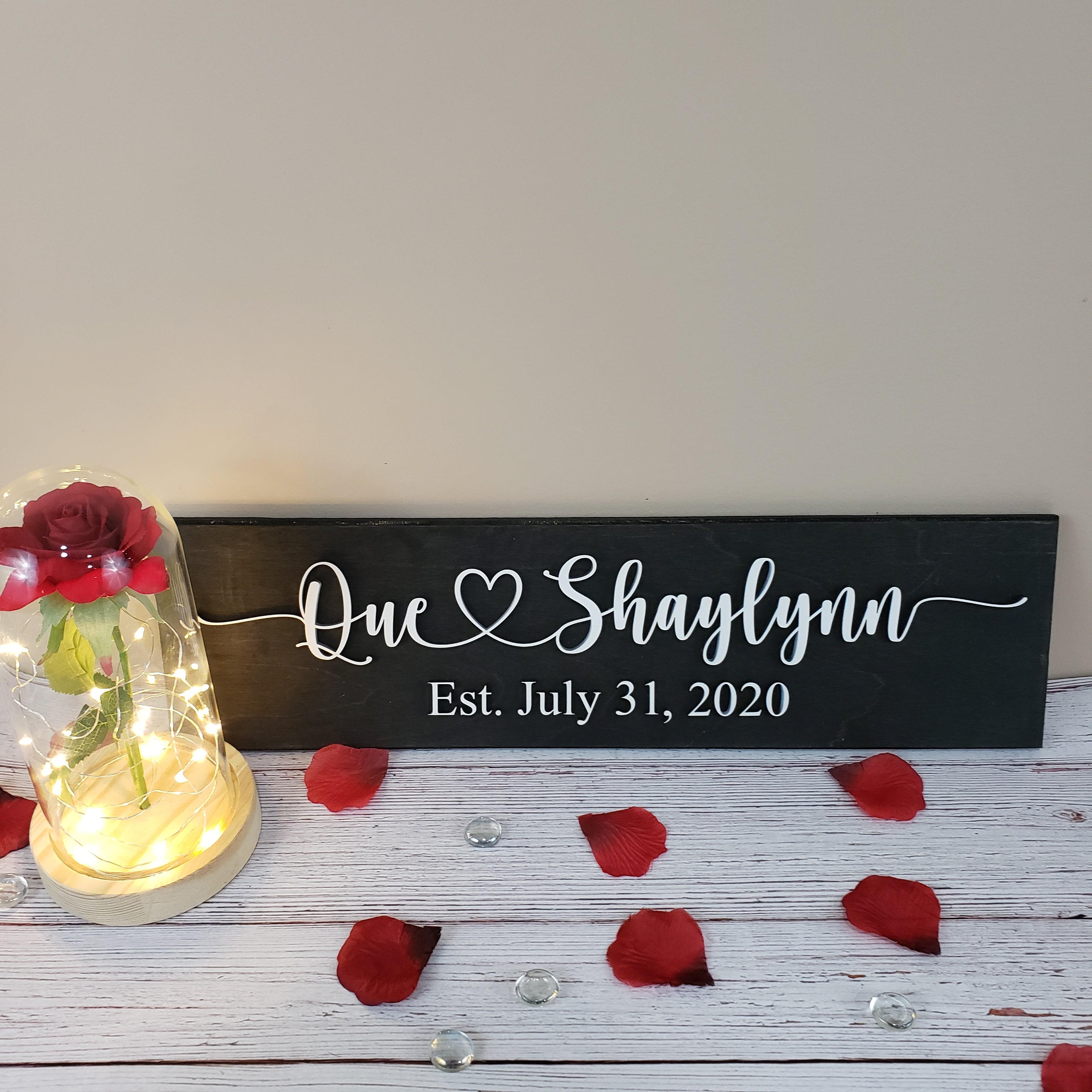 Couple name wood sign with Date / personalized 3D wood sign - Semper-KIK