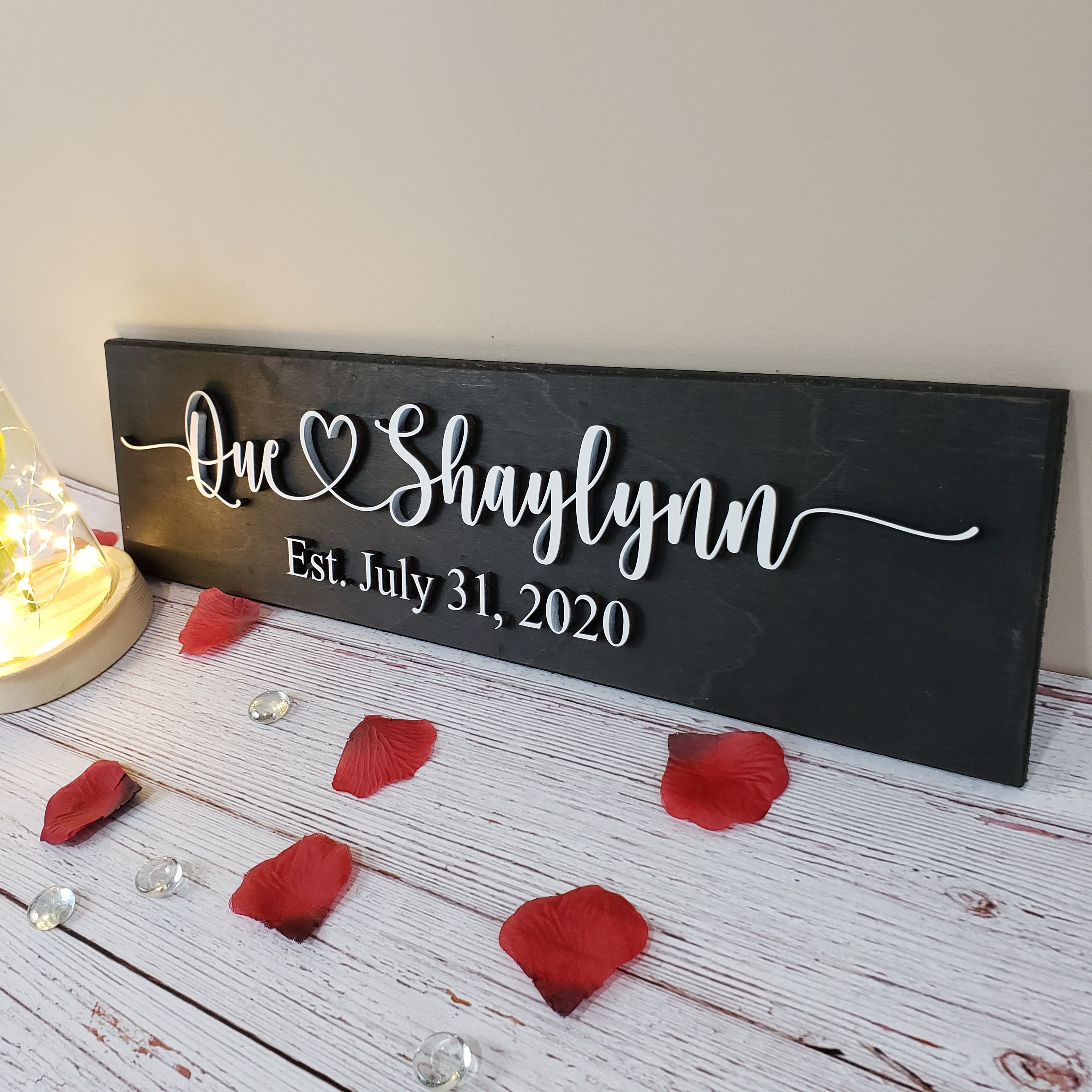 Couple name wood sign with Date / personalized 3D wood sign - Semper-KIK