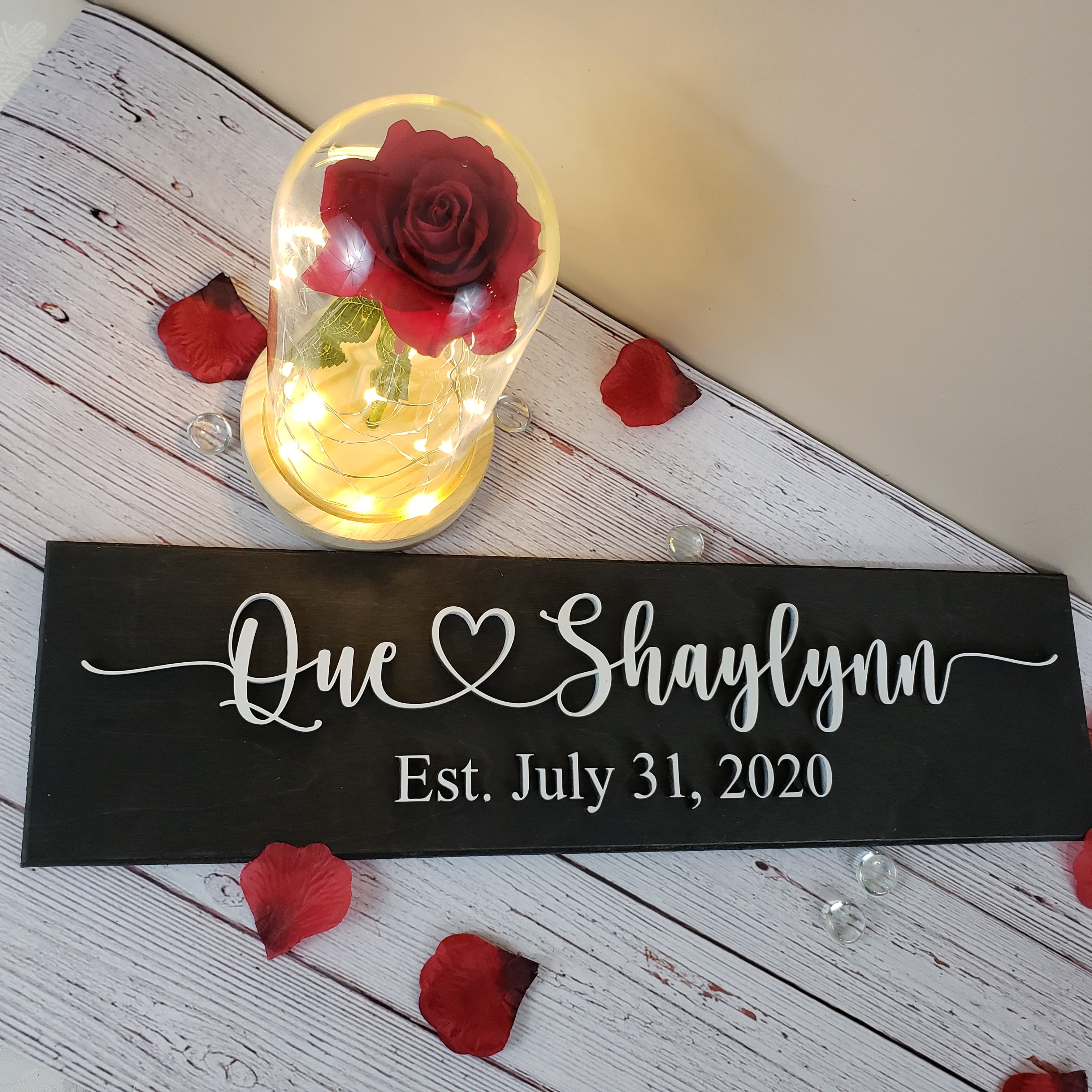 Couple name wood sign with Date / personalized 3D wood sign - Semper-KIK
