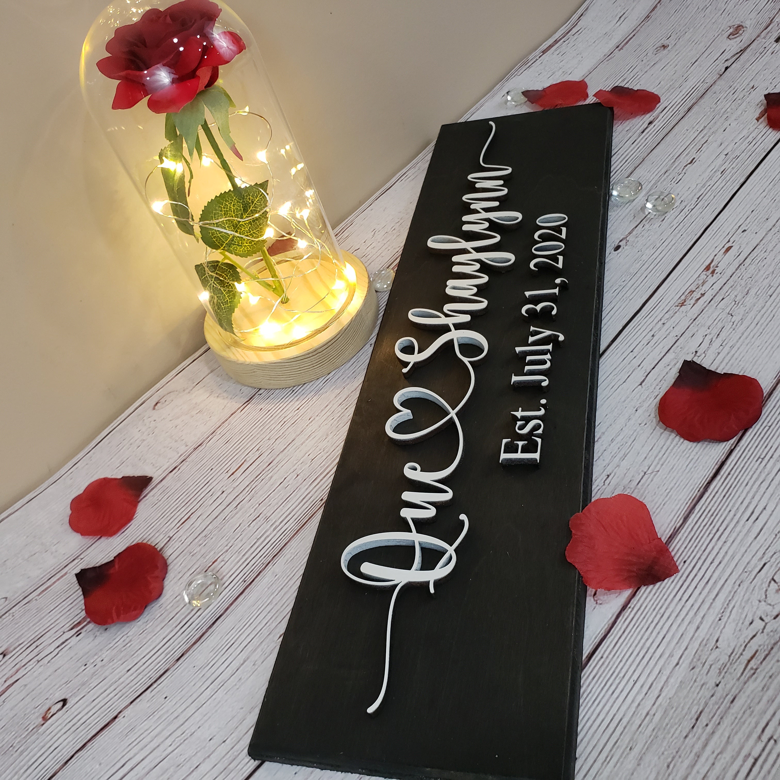 Couple name wood sign with Date / personalized 3D wood sign - Semper-KIK