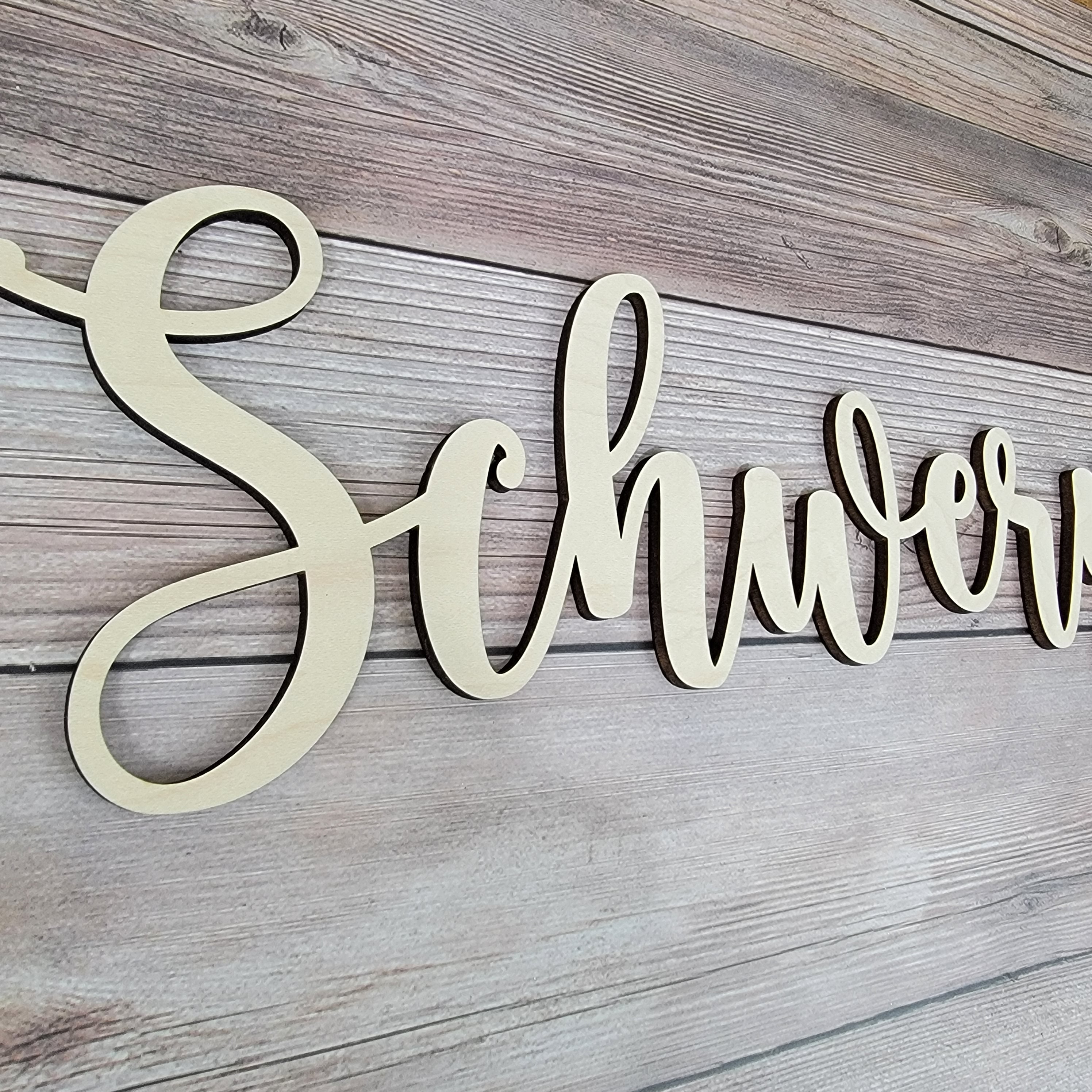 Custom Word or Name Laser Cut Unfinished Wood Shapes Variety of Sizes Craft Supply DIY - Semper-KIK