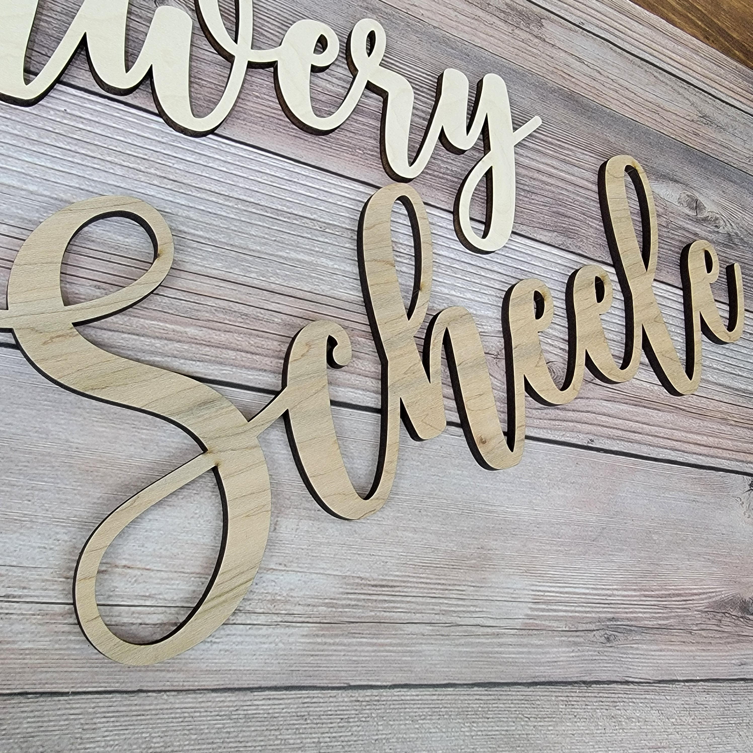 Custom Word or Name Laser Cut Unfinished Wood Shapes Variety of Sizes Craft Supply DIY - Semper-KIK
