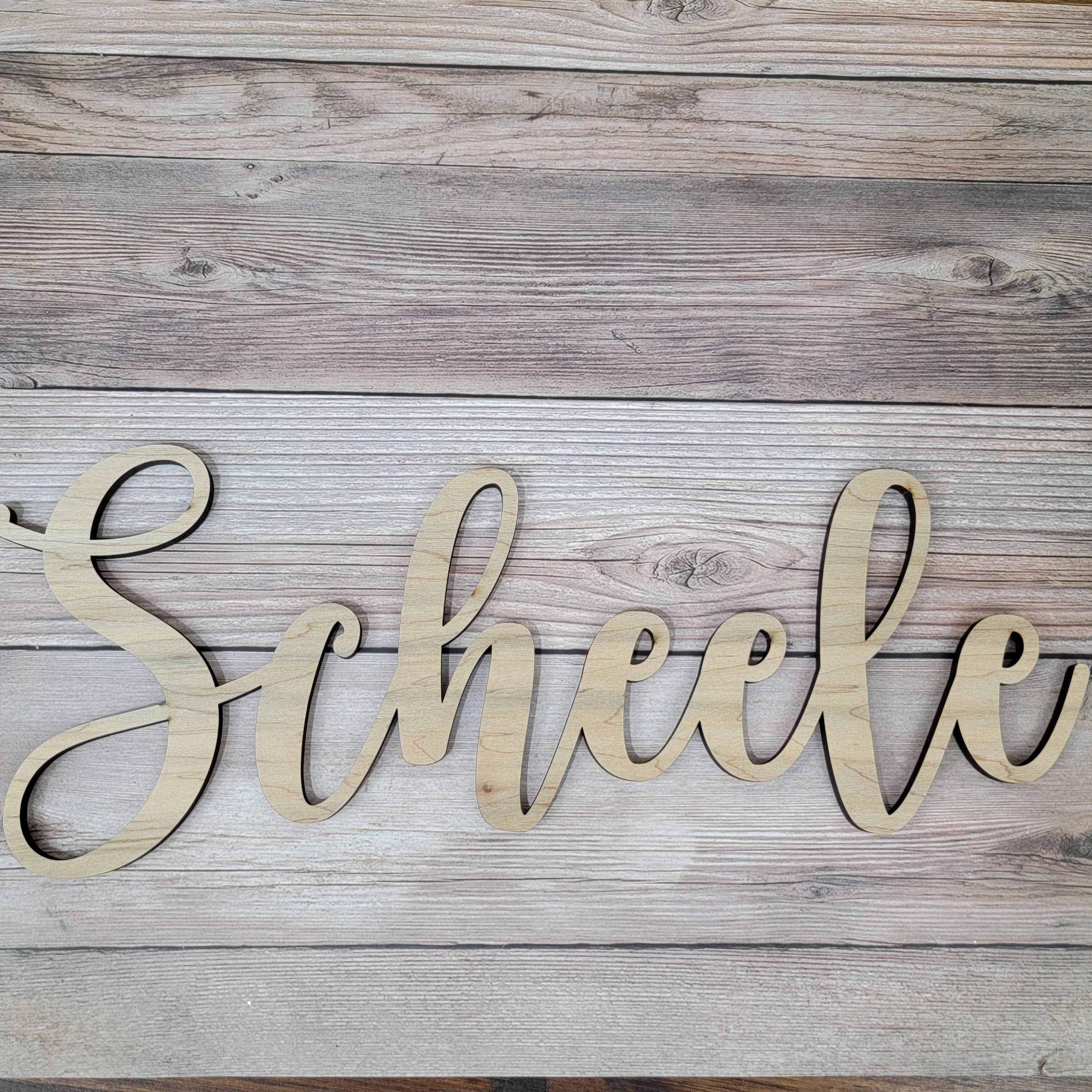 Custom Word or Name Laser Cut Unfinished Wood Shapes Variety of Sizes Craft Supply DIY - Semper-KIK