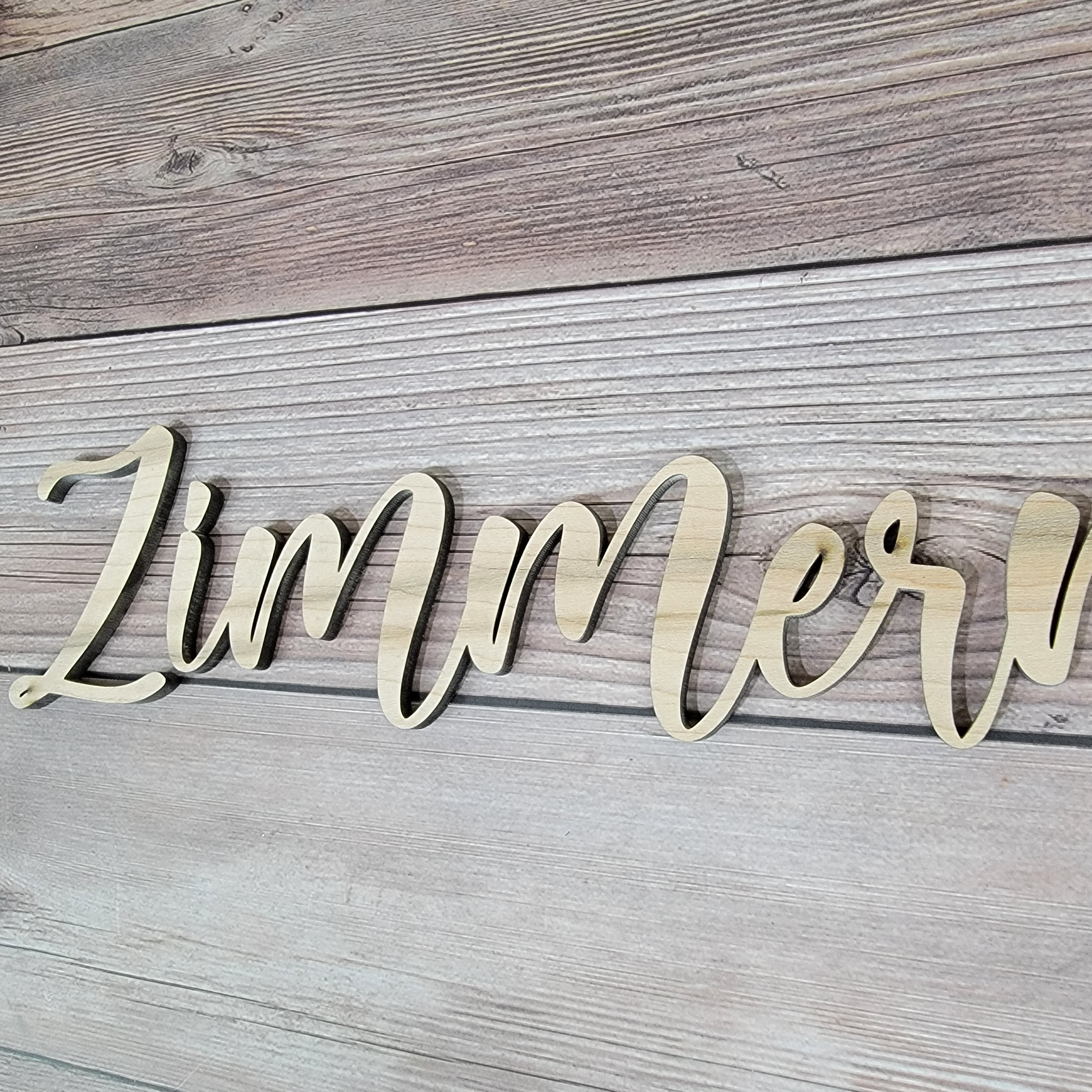 Custom Word or Name Laser Cut Unfinished Wood Shapes Variety of Sizes Craft Supply DIY - Semper-KIK