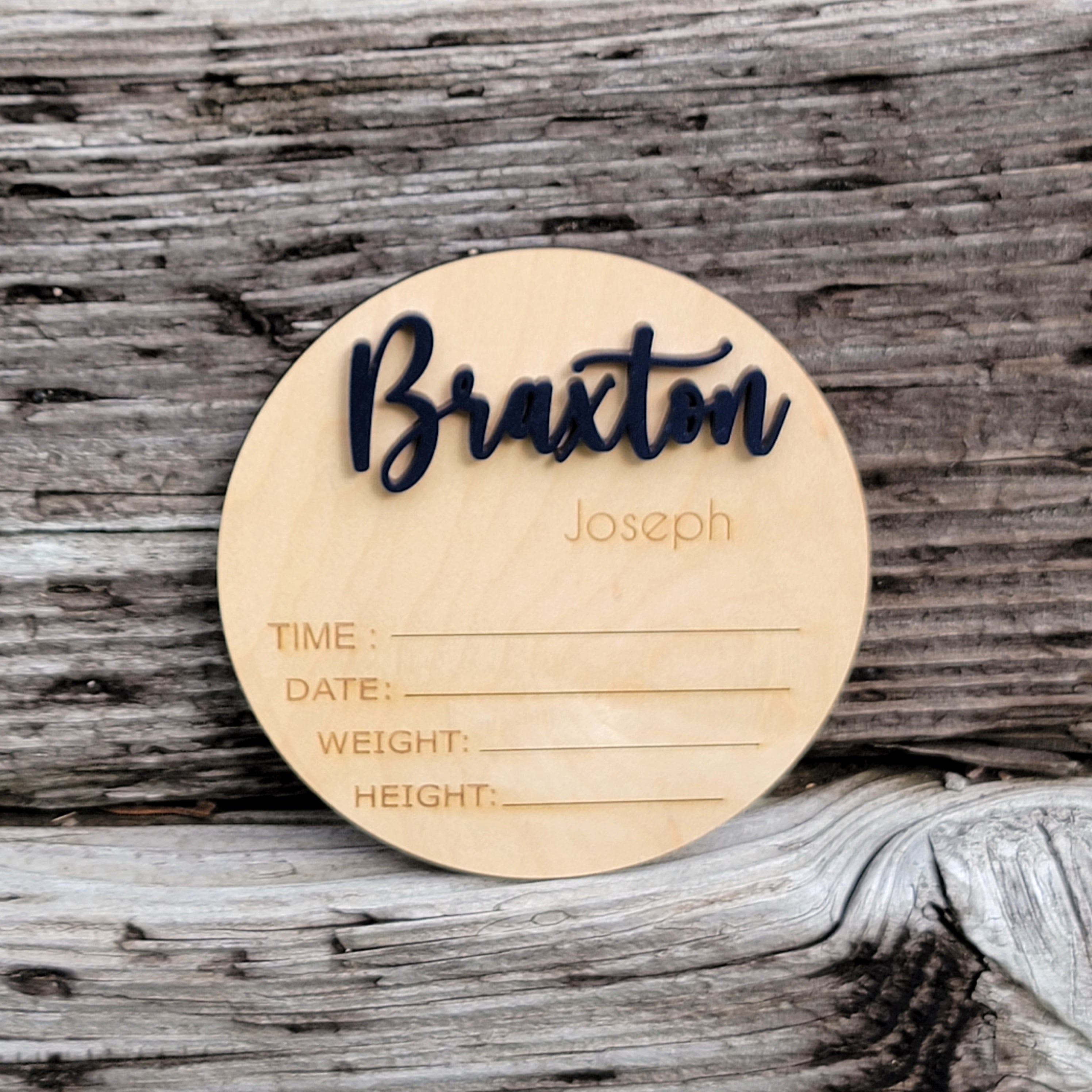 Baby Name Announcement 3D Wood Sign - Semper-KIK