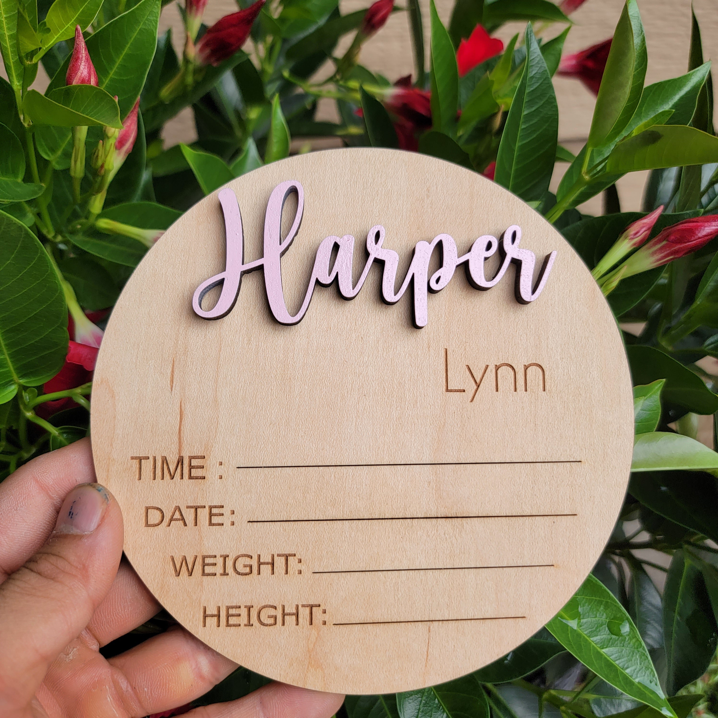 Baby Name Announcement 3D Wood Sign - Semper-KIK