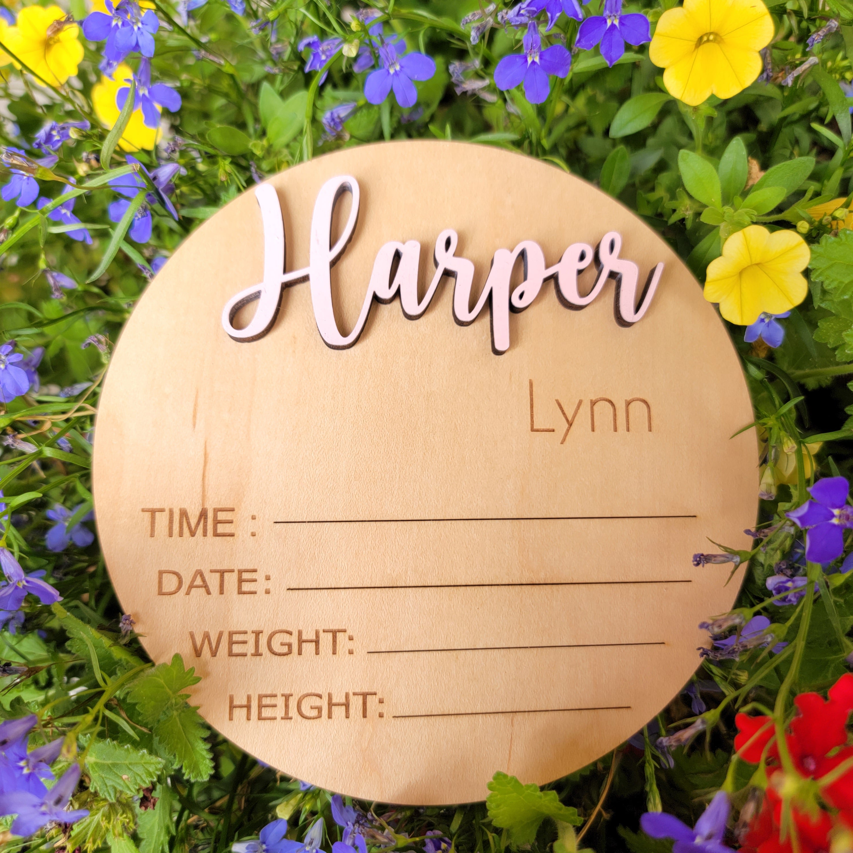 Baby Name Announcement 3D Wood Sign - Semper-KIK
