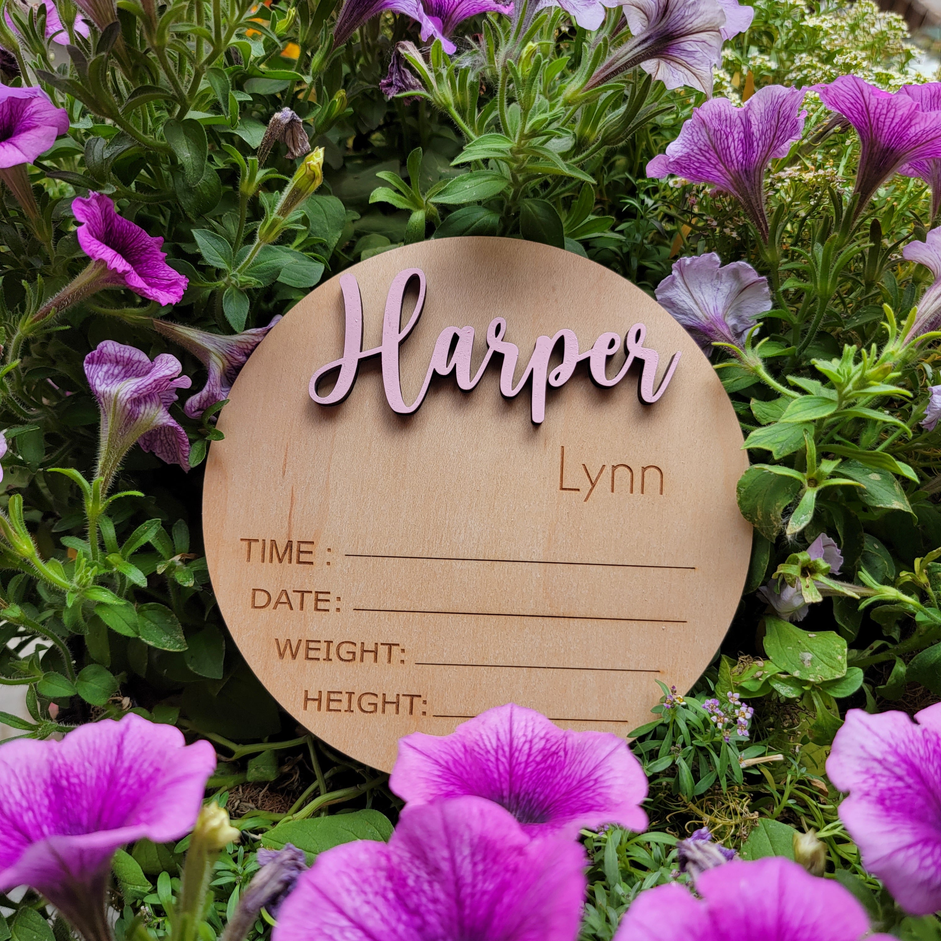 Baby Name Announcement 3D Wood Sign - Semper-KIK