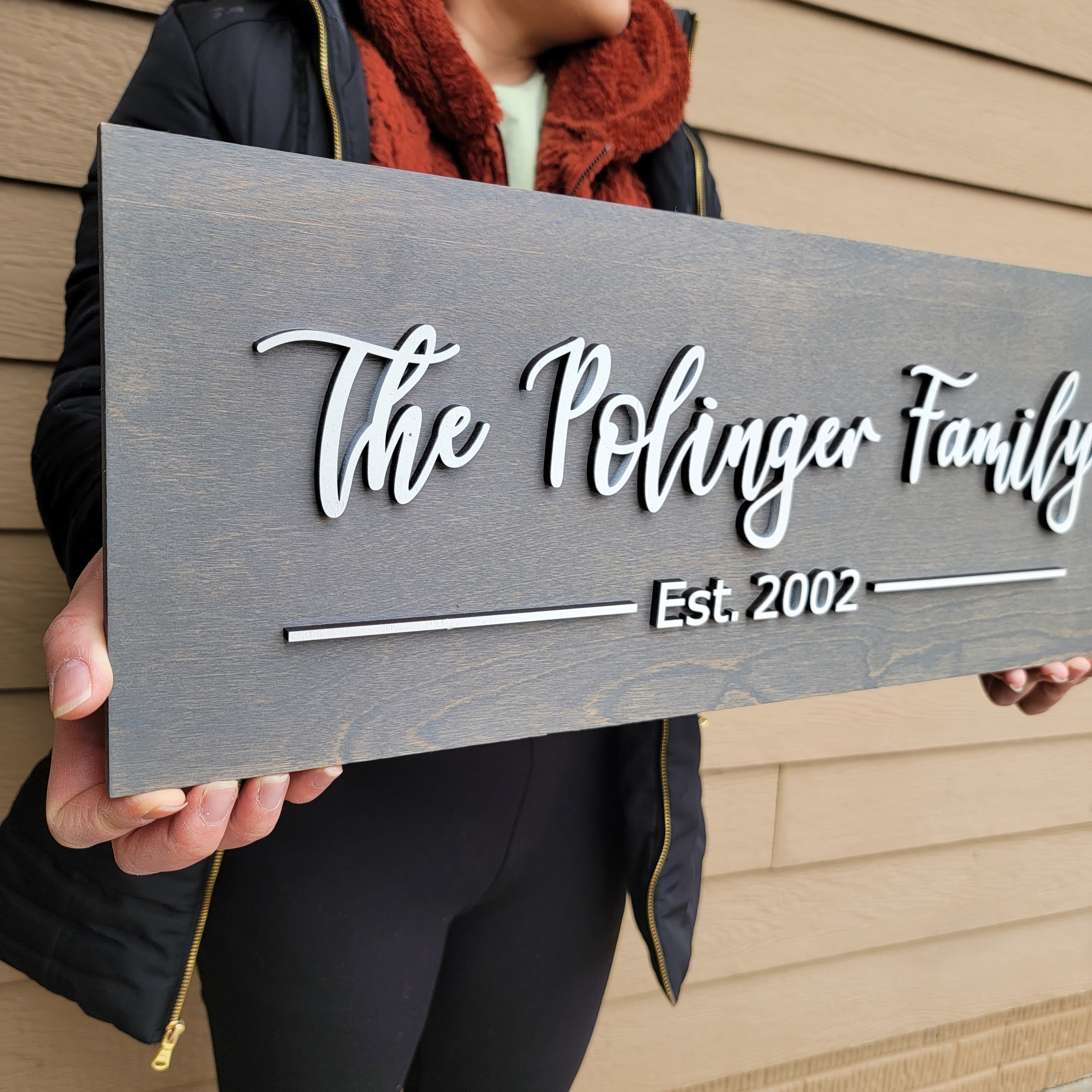 Last Name Sign | Custom Sign | Established Sign | Personalized Rustic Gift | Wedding Gift | - 18"x7.5" - Semper-KIK