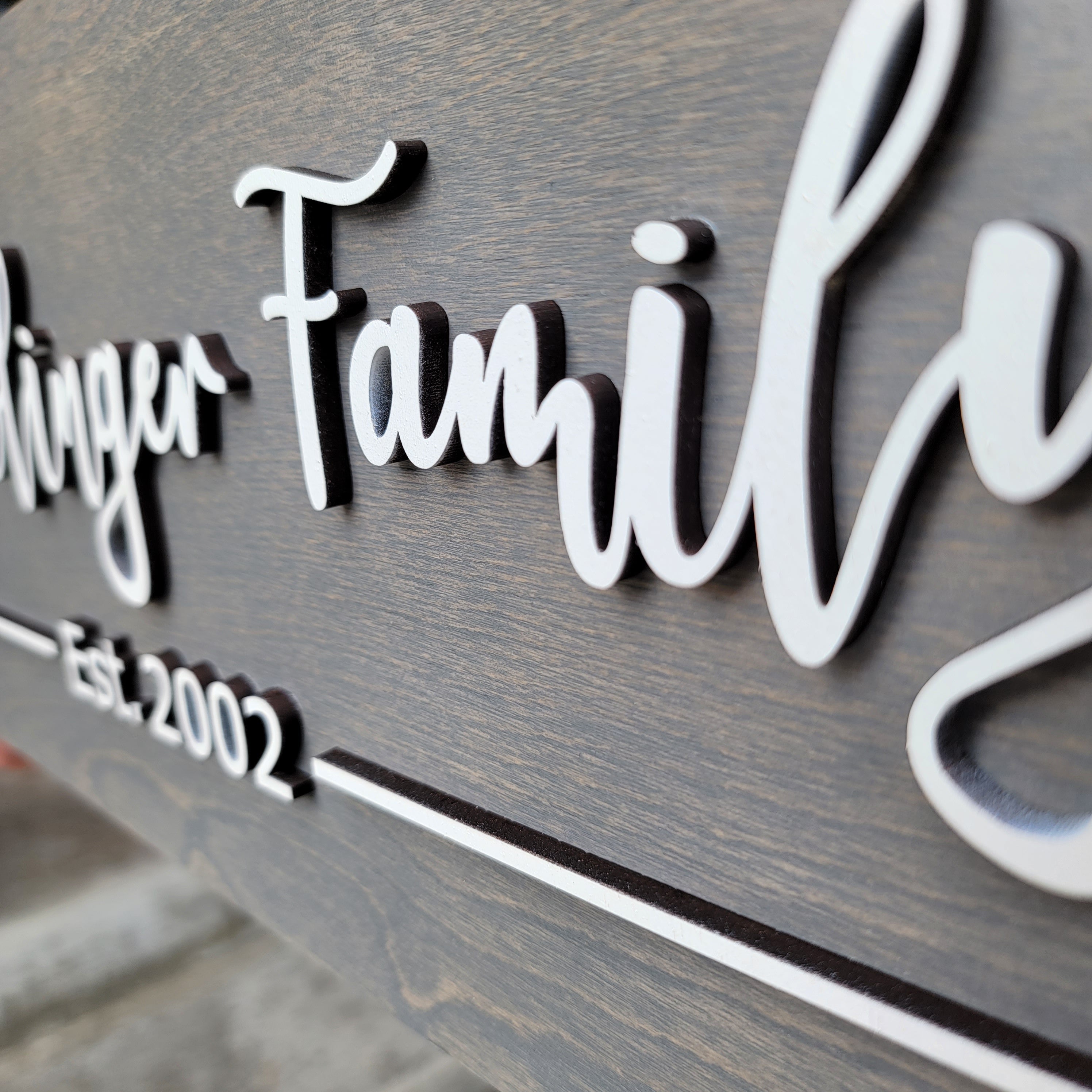 Last Name Sign | Custom Sign | Established Sign | Personalized Rustic Gift | Wedding Gift | - 18"x7.5" - Semper-KIK