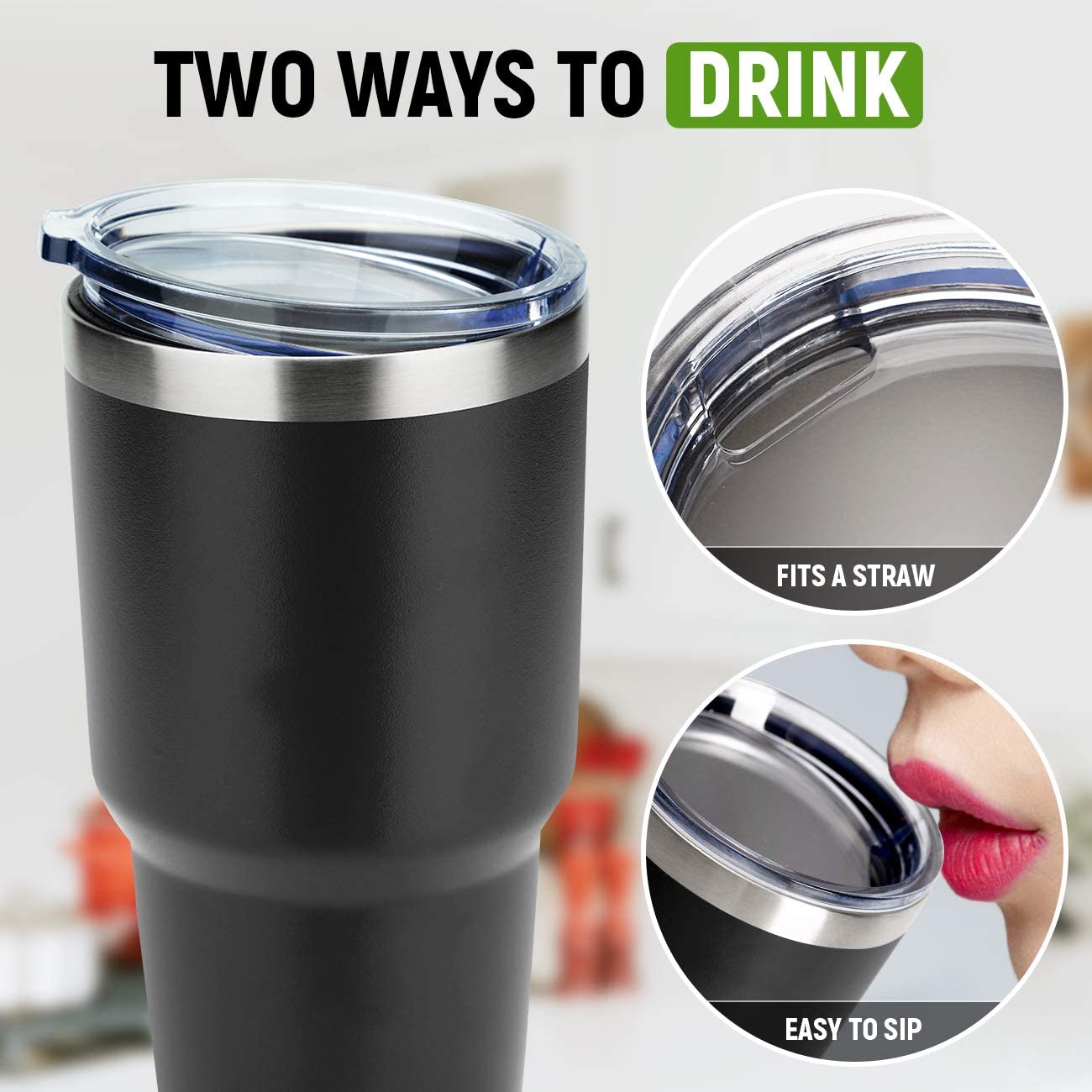 Personalized Insulated Tumbler with straw - 30oz - Semper-KIK