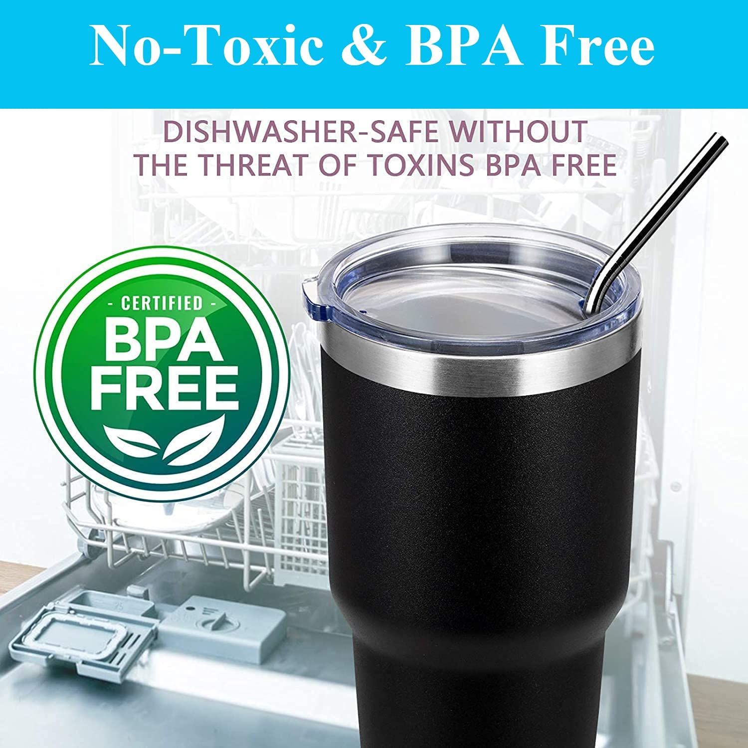 Personalized Insulated Tumbler with straw - 30oz - Semper-KIK