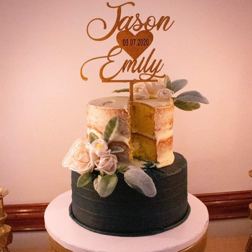 Personalized Acrylic Wedding Cake Topper, Custom Cake Topper for Wedding - Semper-KIK