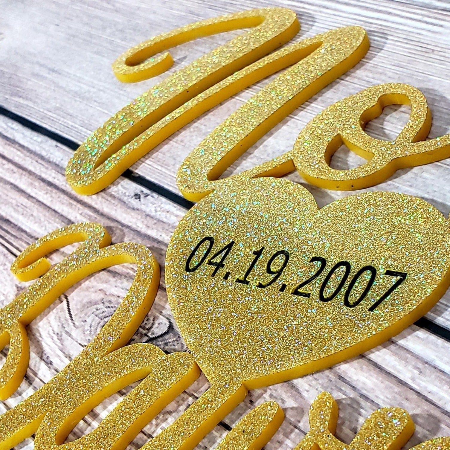 Personalized Acrylic Wedding Cake Topper, Custom Cake Topper for Wedding - Semper-KIK