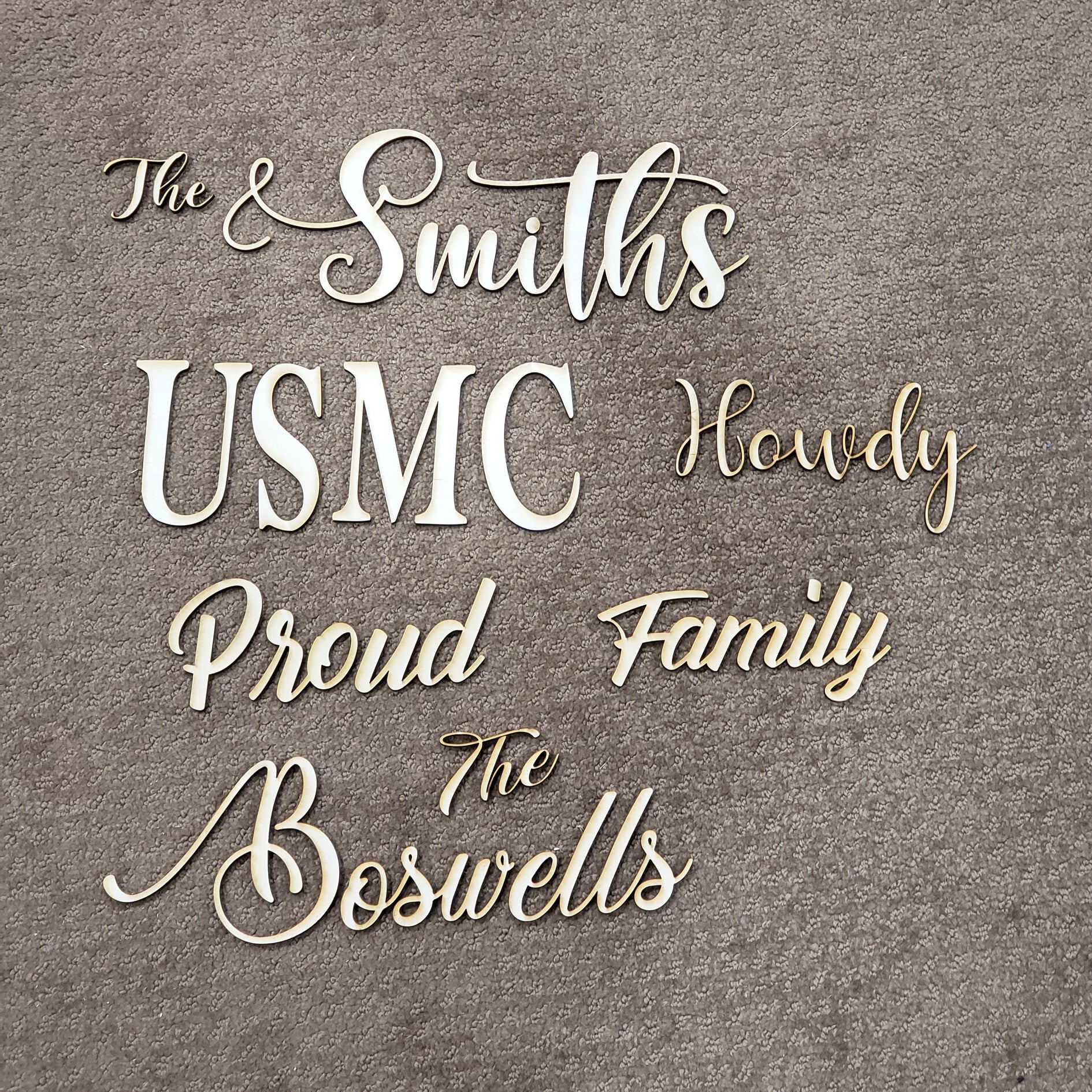 Custom Word or Name Laser Cut Unfinished Wood Shapes Variety of Sizes Craft Supply DIY - Semper-KIK