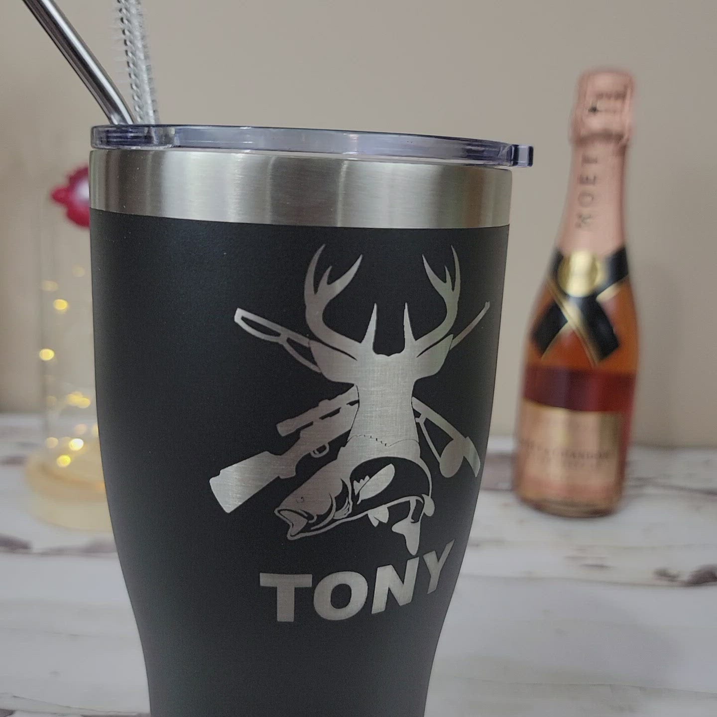 Personalized Insulated Tumbler with straw - 30oz