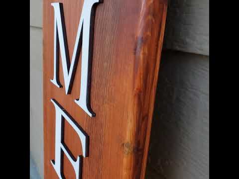 Welcome Sign for Front Porch with 3D Laser Cut Letters - 5ft Reversible