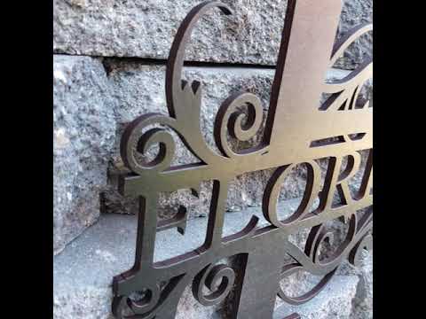 Personalized Split Letter Monogram Sign