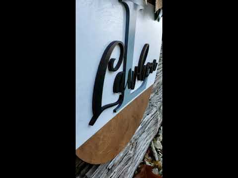18" Personalized Wood Door Hanger - White & Brown base