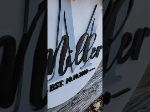 18" Personalized Wood Door Hanger - Name and Big Initial