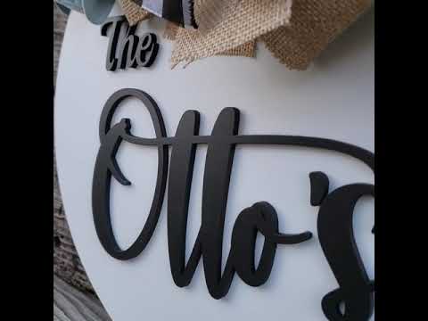 18" Personalized Wood Door Hanger - Last Name only