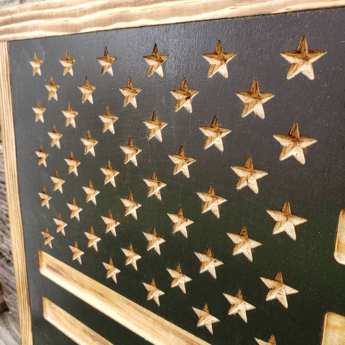 Rustic Wooden Flag - Lineman - Semper-KIK