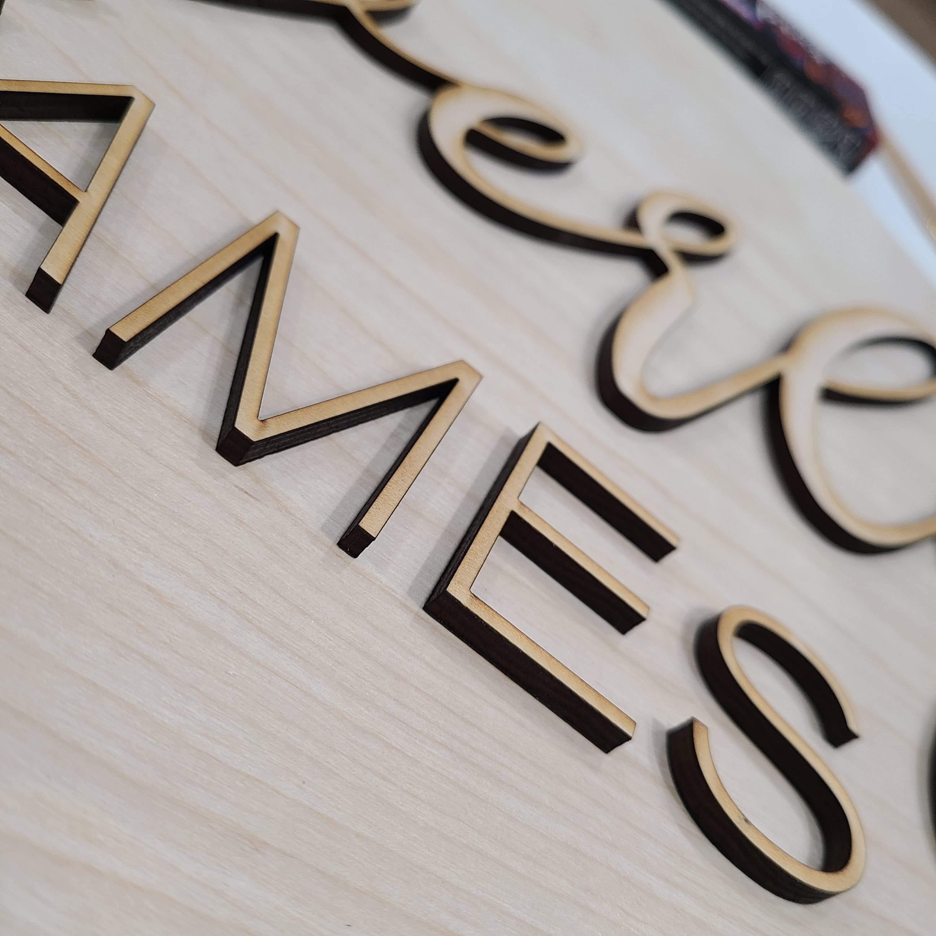 Custom Name Sign Kit, First & Middle Name for 18" Round - Unfinished Kit For DIY Painting And Assembly - Semper-KIK
