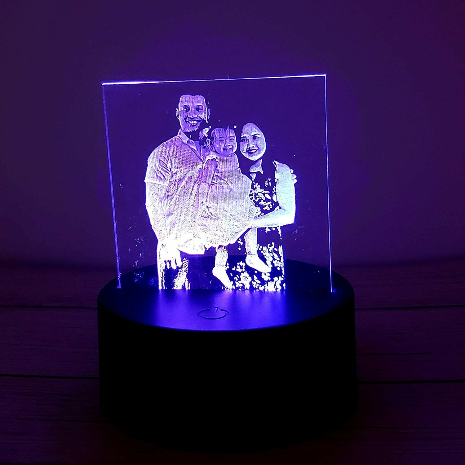 Personalized Photo 3D LED Night Lamp + Remote Control + Engraved image Acrylic - Semper-KIK