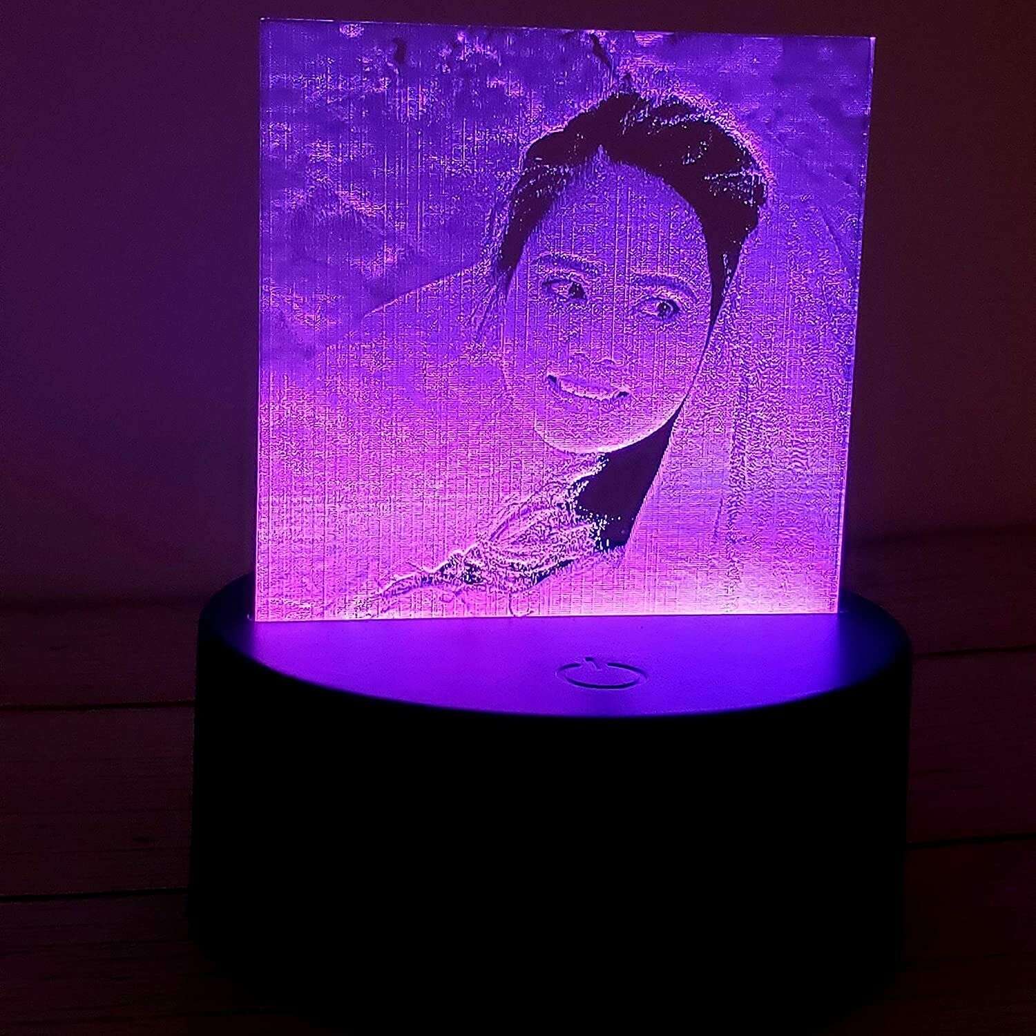 Personalized Photo 3D LED Night Lamp + Remote Control + Engraved image Acrylic - Semper-KIK