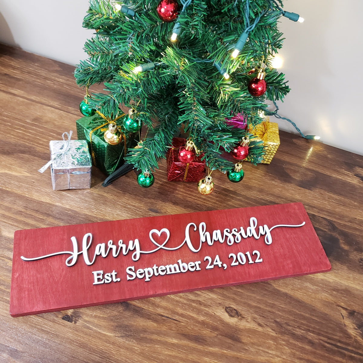 Couple name wood sign with Date / personalized 3D wood sign - Semper-KIK