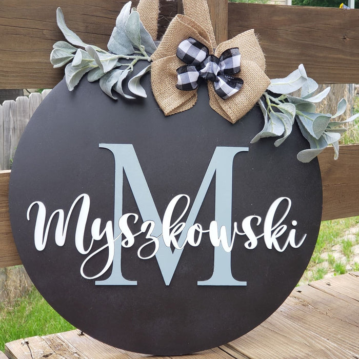 18" Personalized Wood Door Hanger - Rustiva